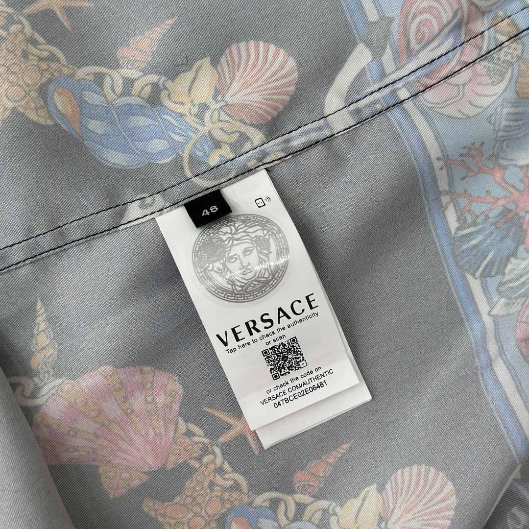 Versace Coral Theatre Silk Shirt - DesignerGu