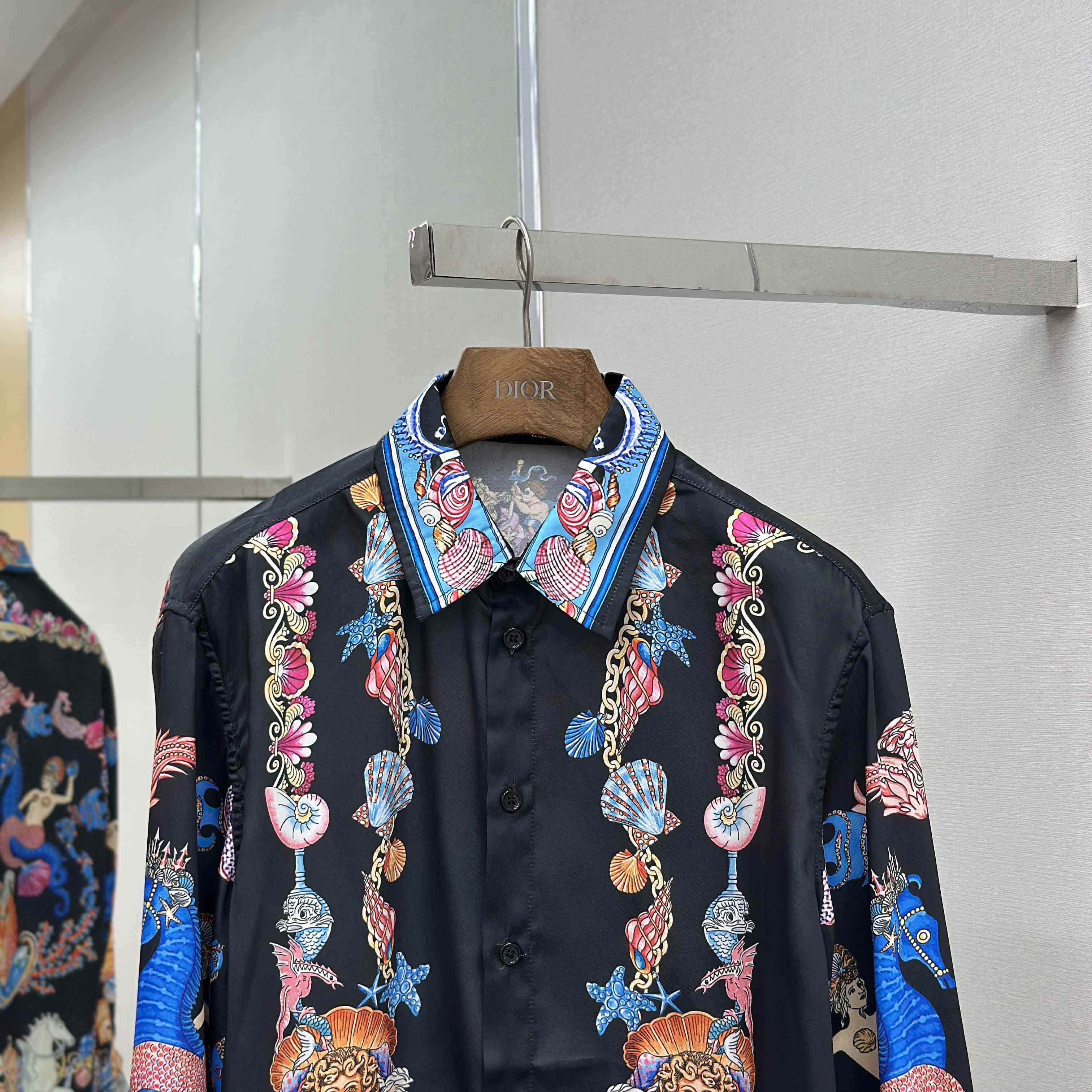 Versace Coral Theatre Silk Shirt - DesignerGu