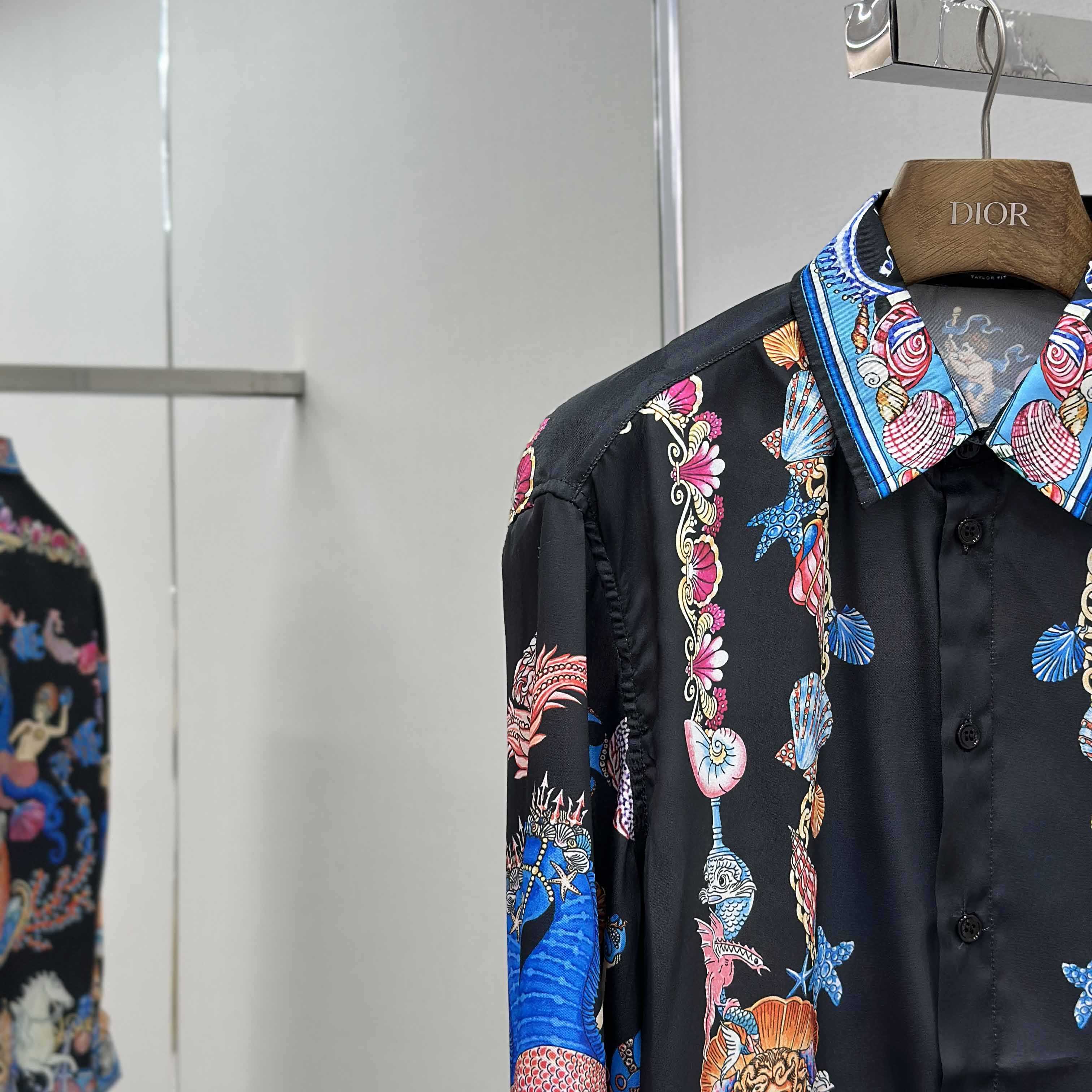 Versace Coral Theatre Silk Shirt - DesignerGu