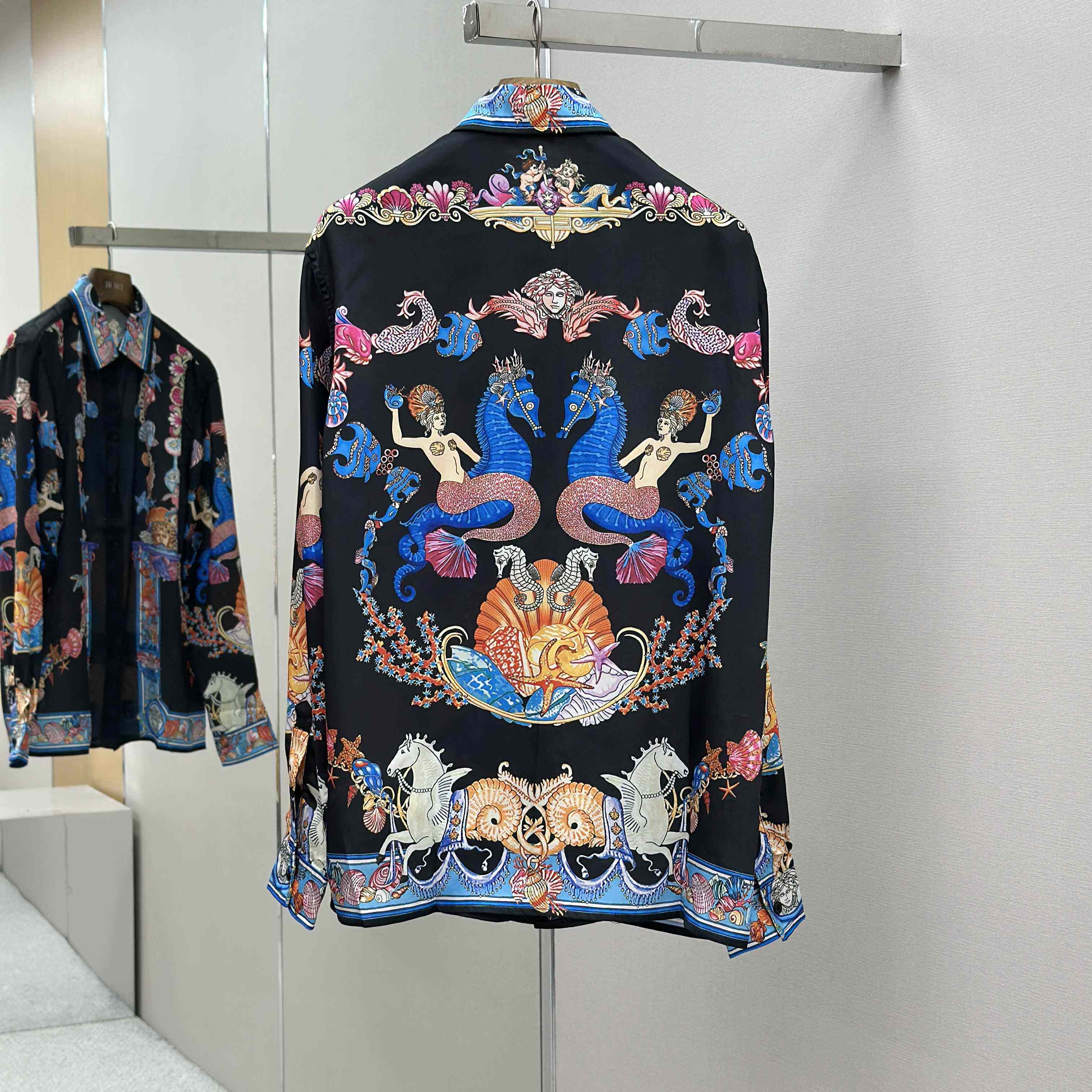 Versace Coral Theatre Silk Shirt - DesignerGu