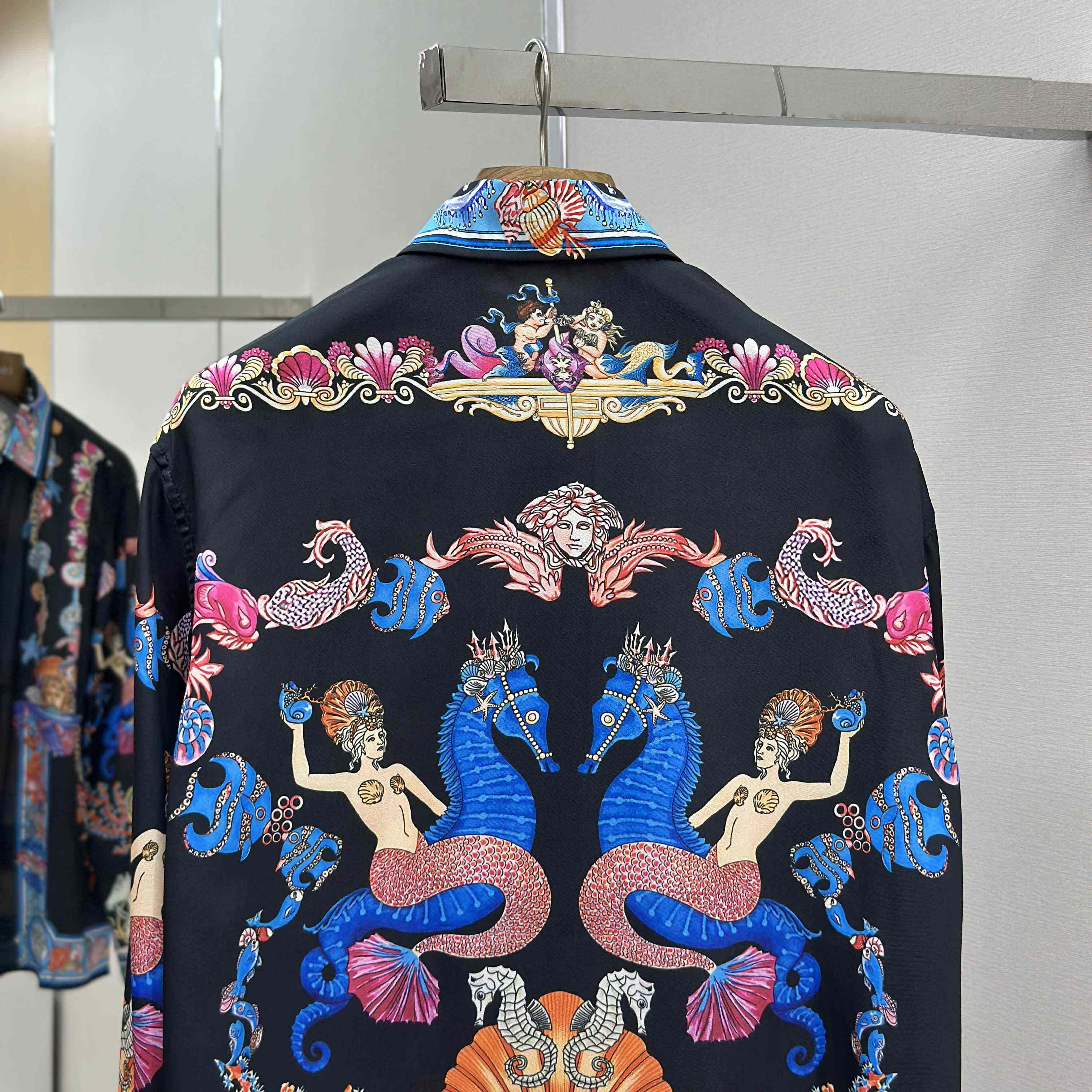 Versace Coral Theatre Silk Shirt - DesignerGu
