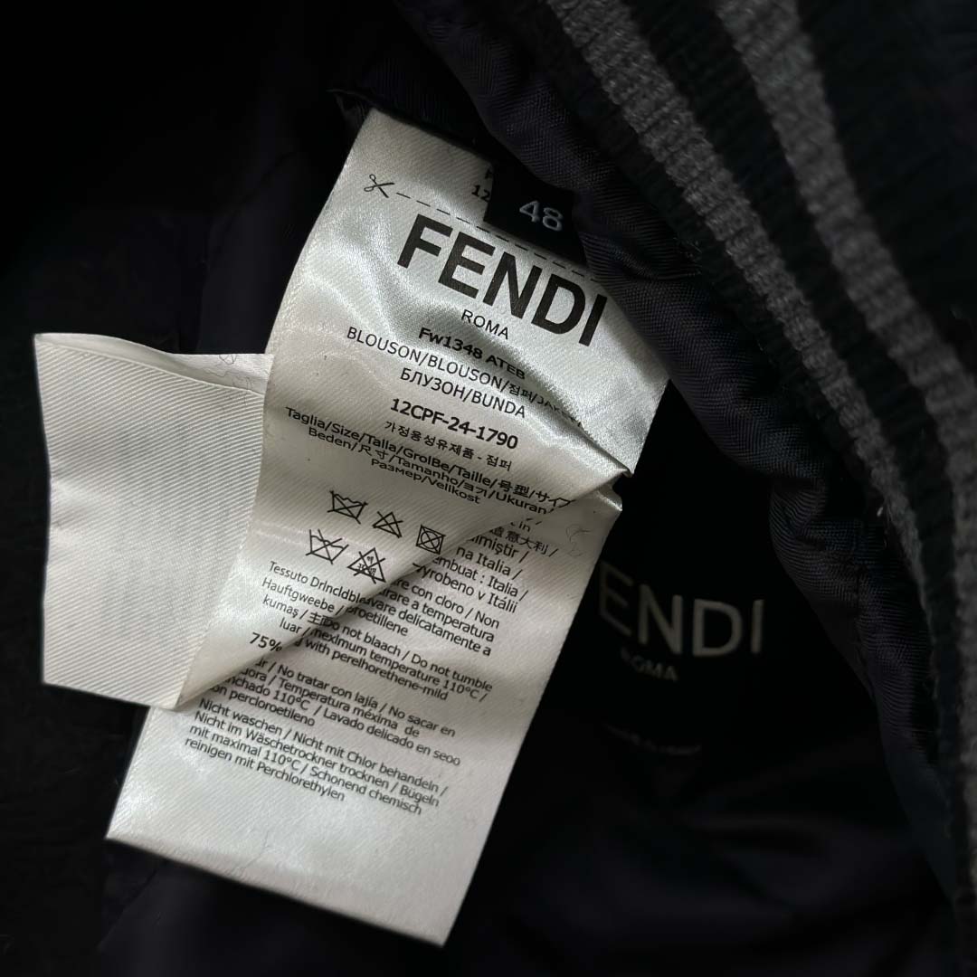 Fendi Black Wool Bomber Jacket - DesignerGu
