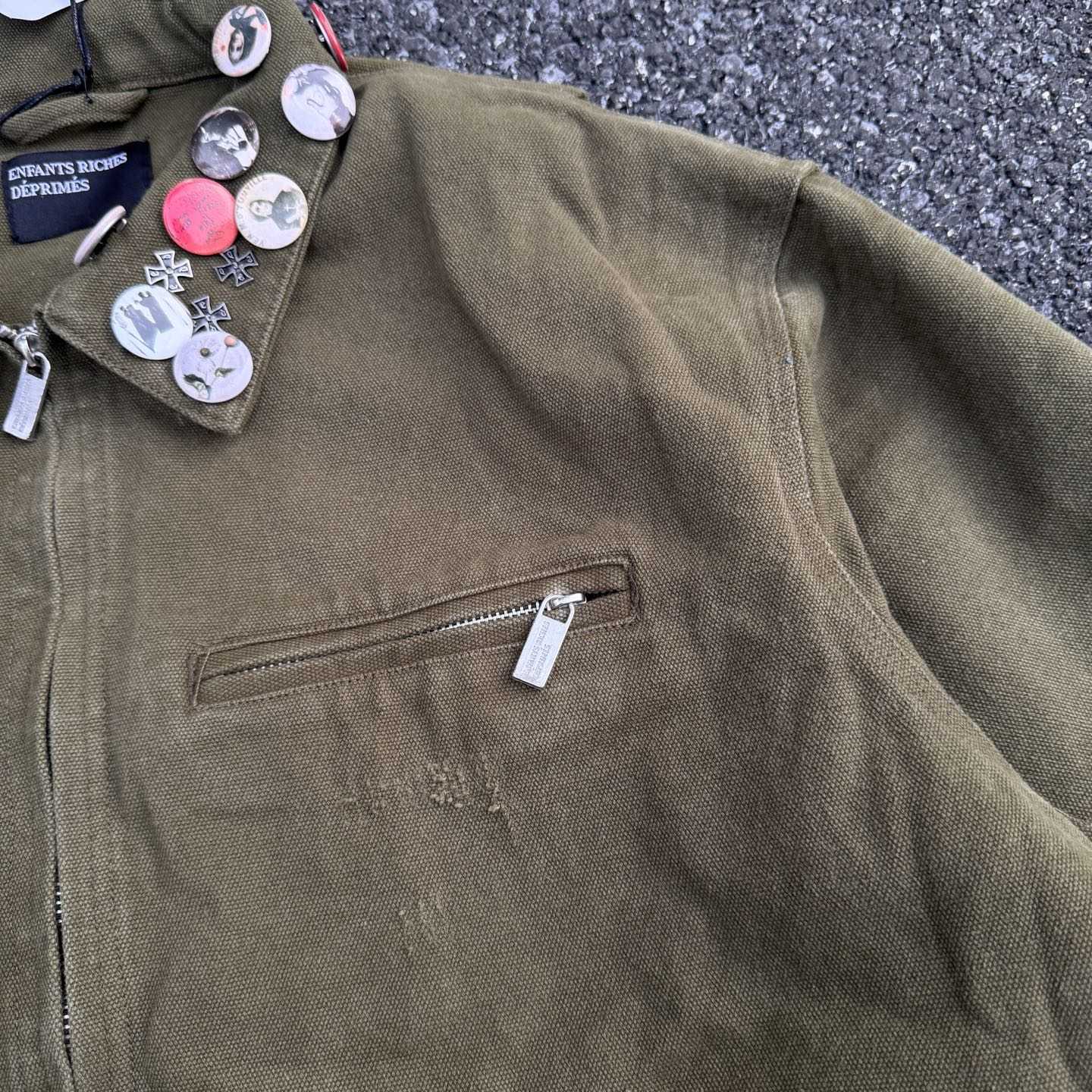 Enfants Riches Deprimes Army Green Old Collar Jacket  - DesignerGu