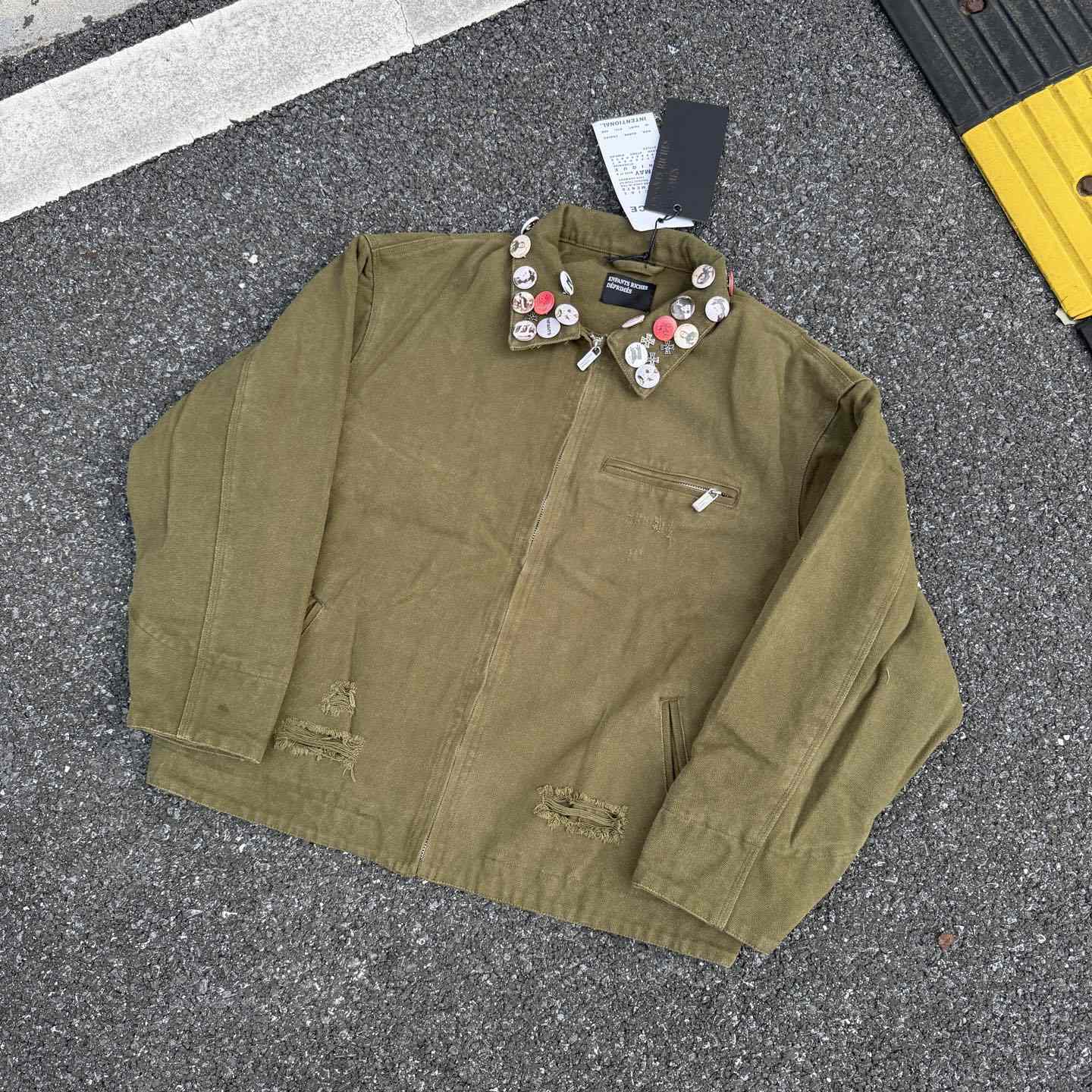 Enfants Riches Deprimes Army Green Old Collar Jacket  - DesignerGu