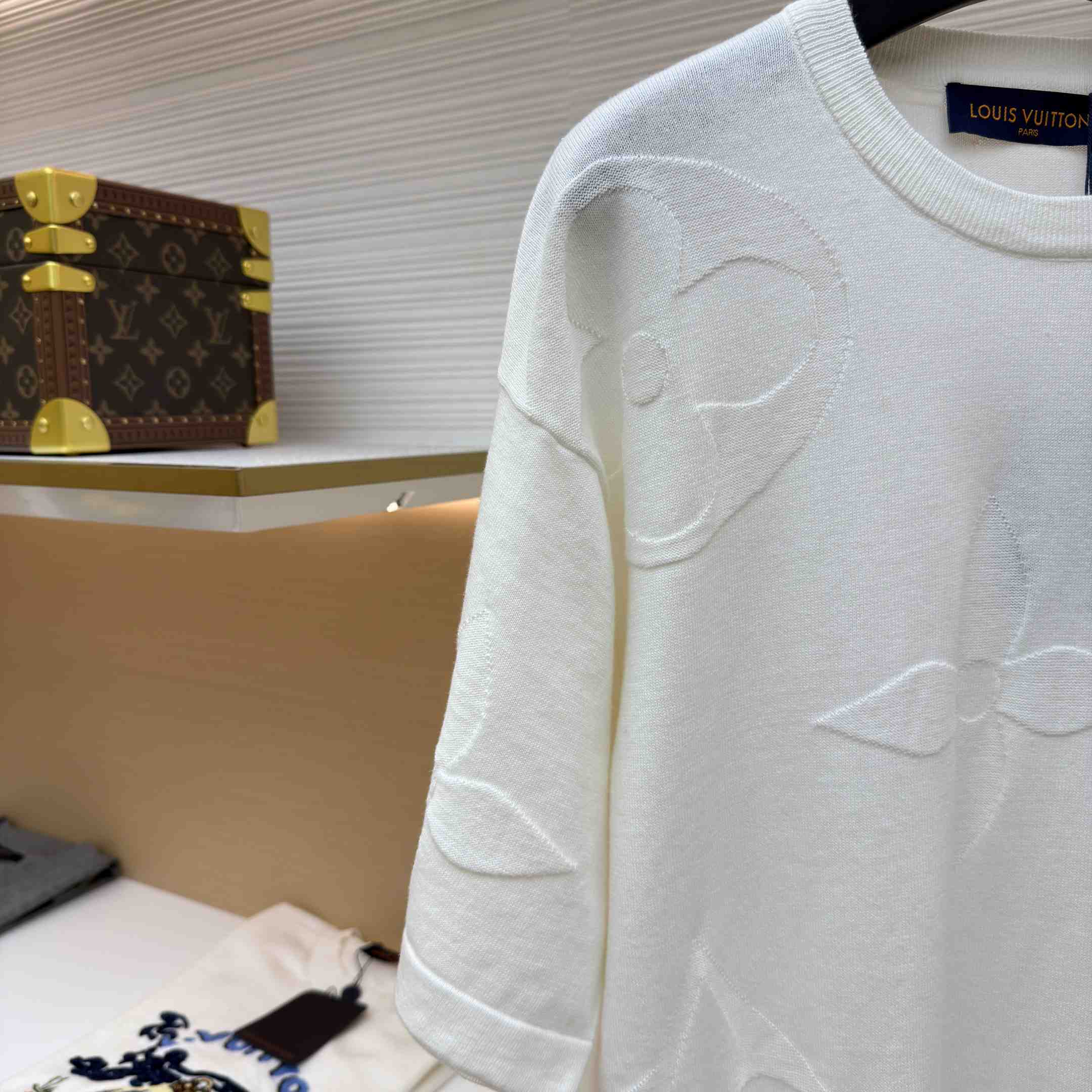 Louis Vuitton Monogram Short-Sleeved Cotton Crewneck   1AIWFR - DesignerGu