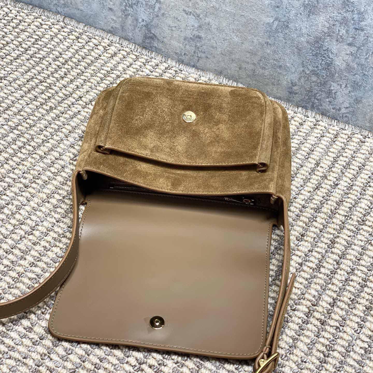 Saint Laurent Niki Satchel In Suede - DesignerGu
