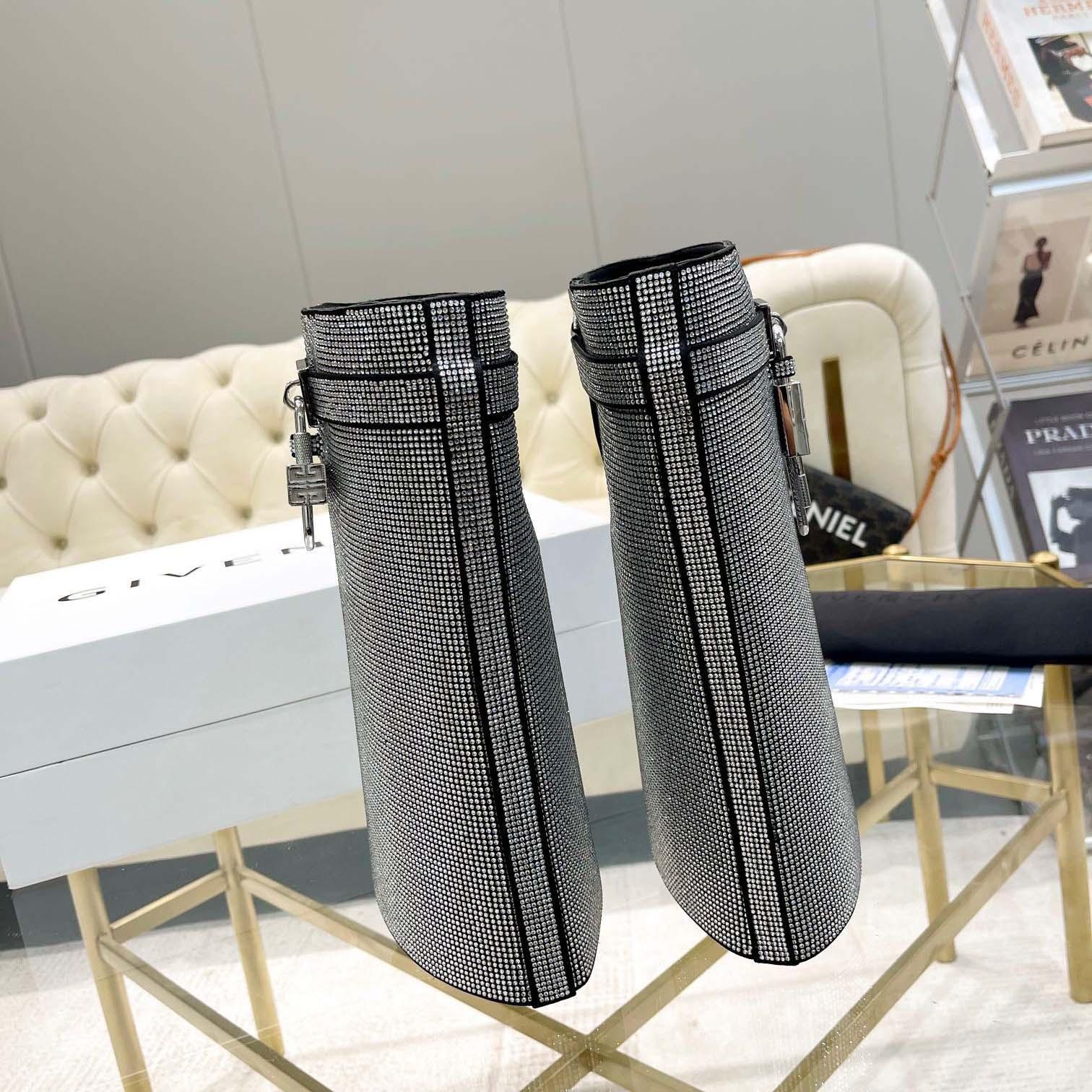 Givenchy Shark Lock Leather Knee-high Boots - DesignerGu