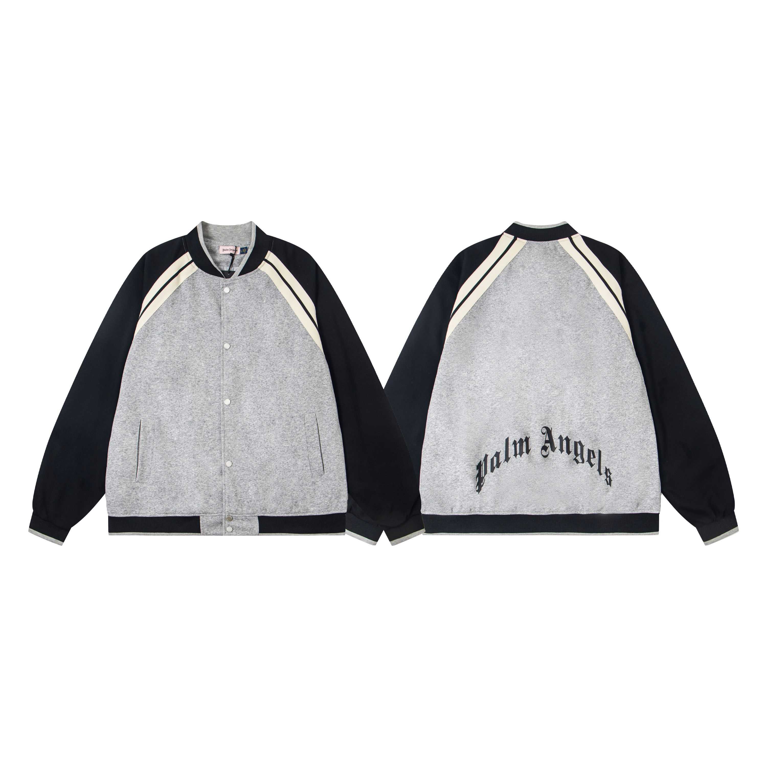 Palm Angels Curved Logo Track Varsity Jacket - DesignerGu