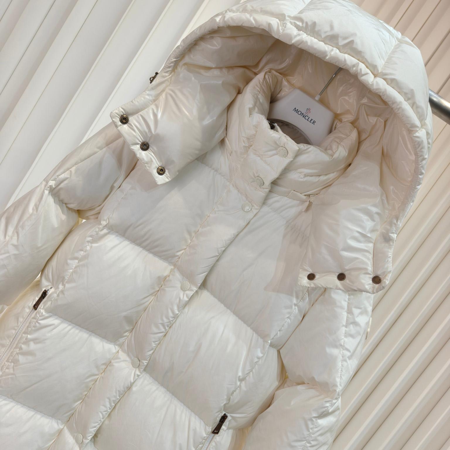 Moncler Litte Square-Quilted Hooded Long Down Jacket - DesignerGu