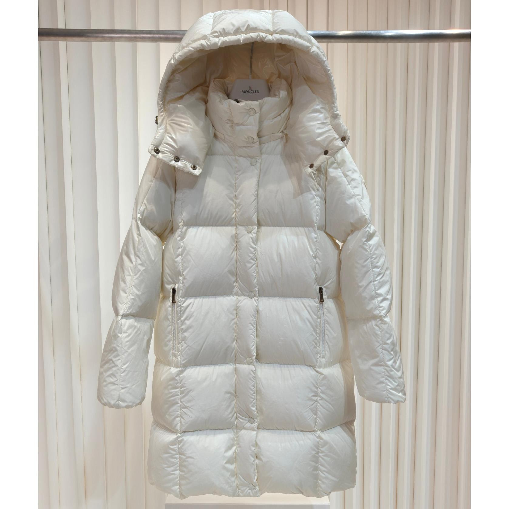 Moncler Litte Square-Quilted Hooded Long Down Jacket - DesignerGu
