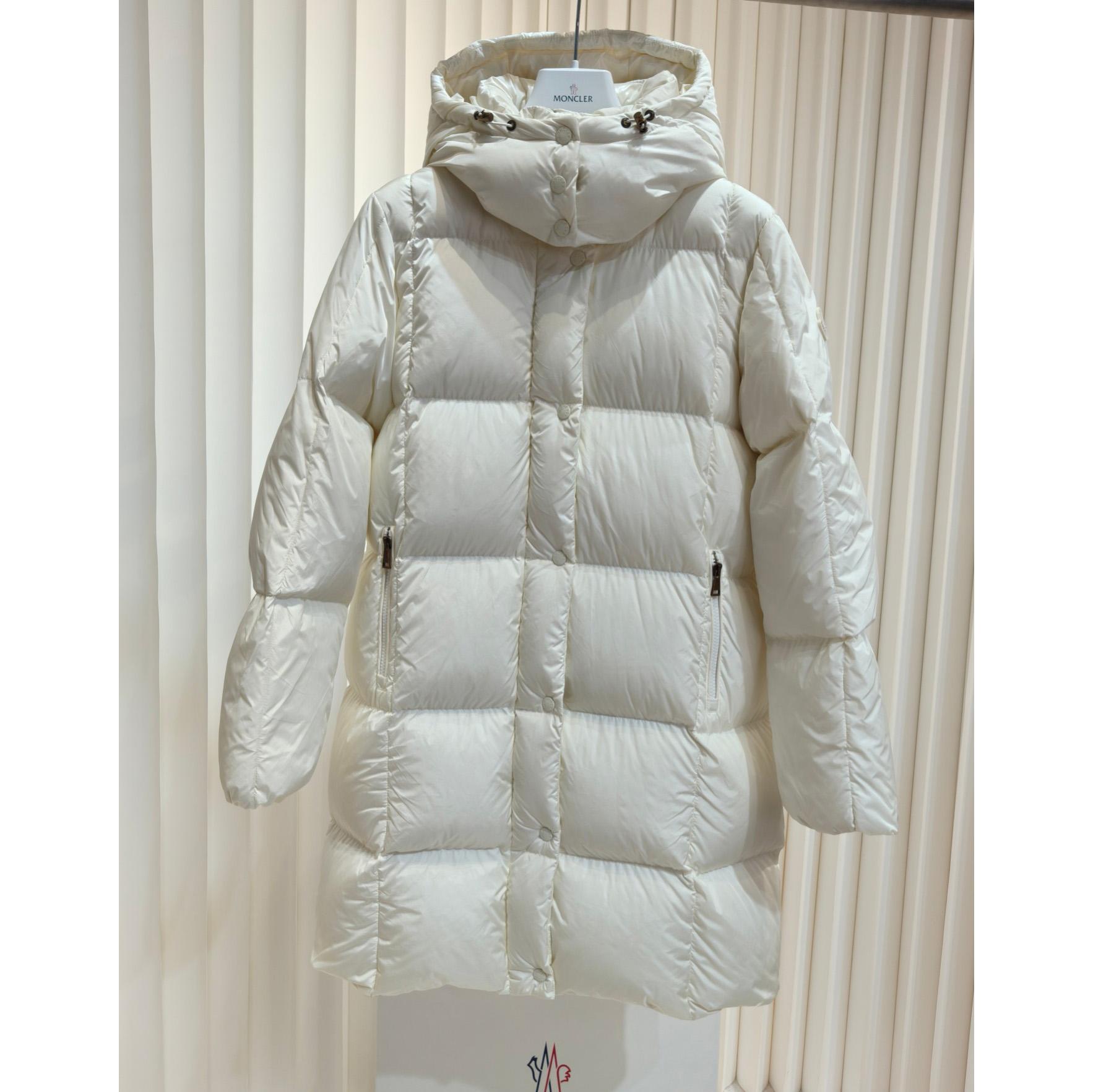 Moncler Litte Square-Quilted Hooded Long Down Jacket - DesignerGu