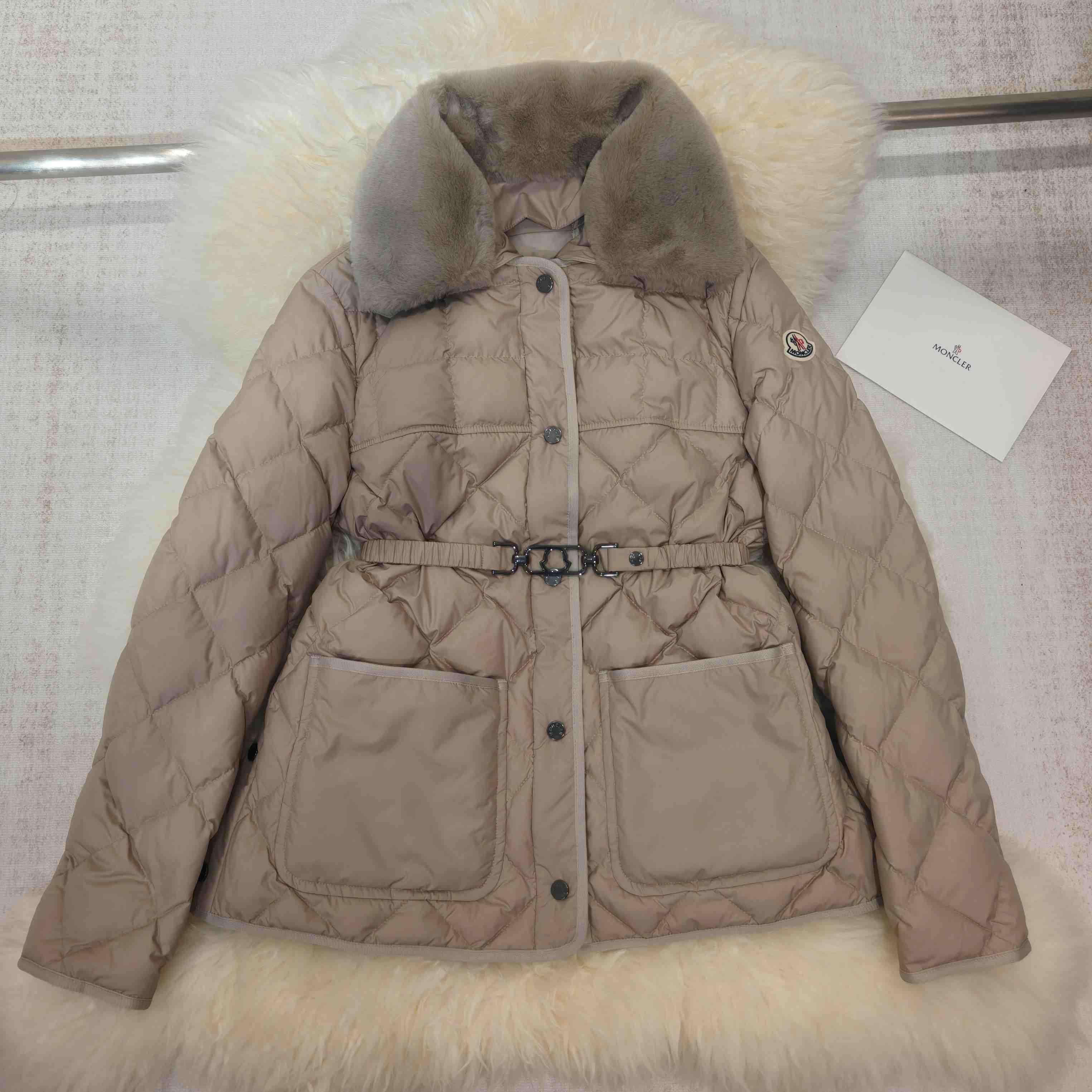 Moncler Cygne Faux Fur-Trimmed Short Down Jacket - DesignerGu