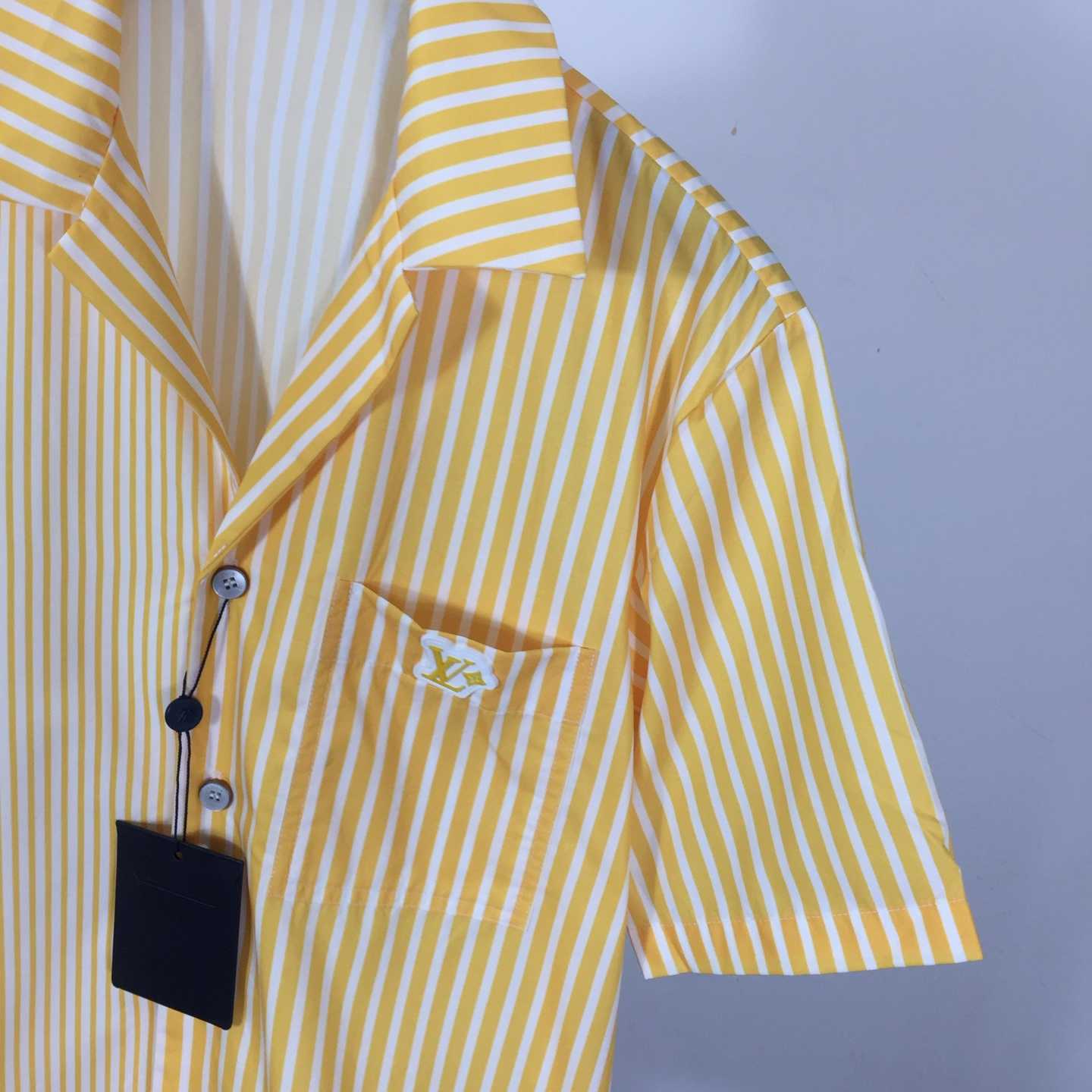 Louis Vuitton Monogram Striped Patchwork Short-Sleeved Shirt   1AHVWT - DesignerGu