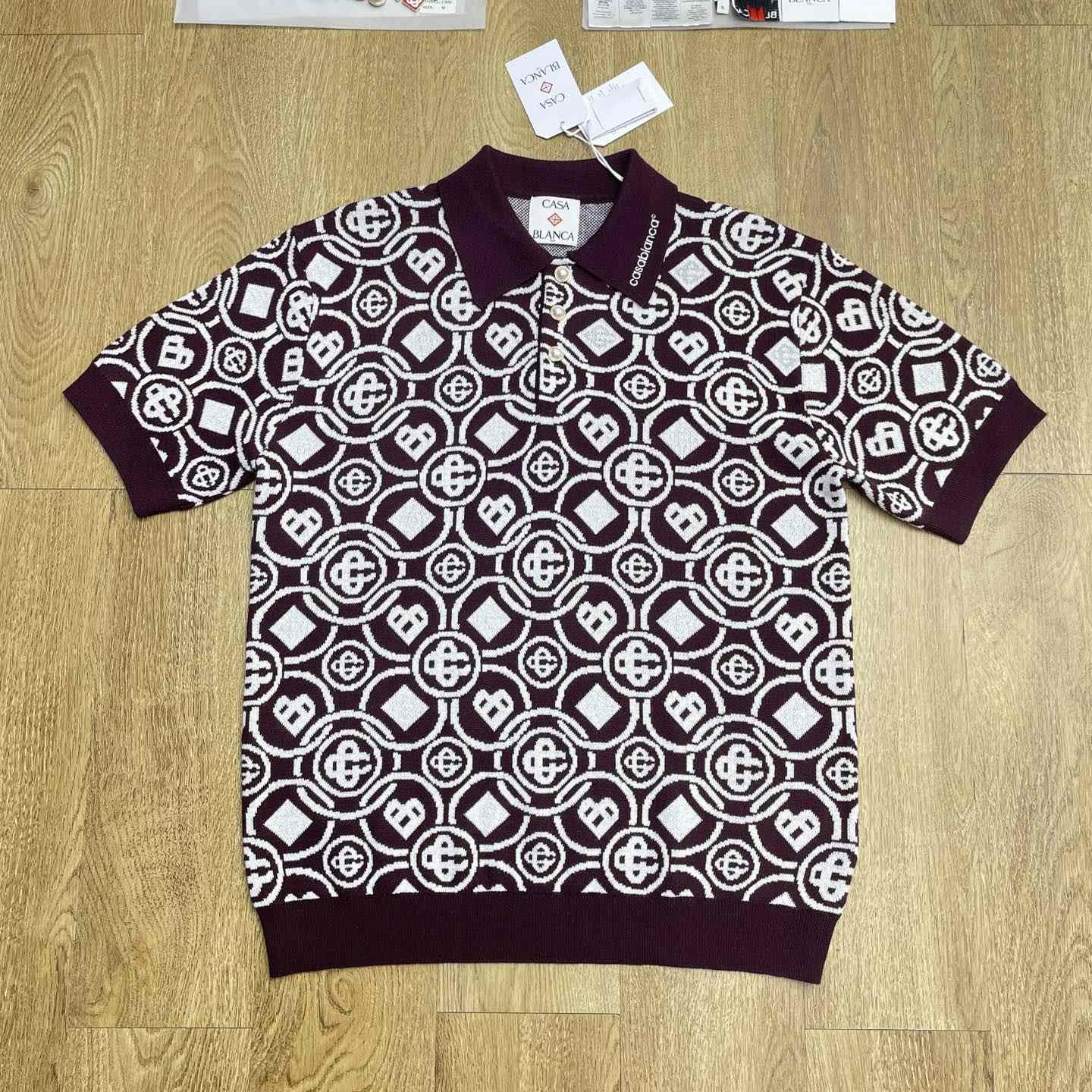 Casablanca Monogram Cotton Knit Polo shirt    Z6027 - DesignerGu