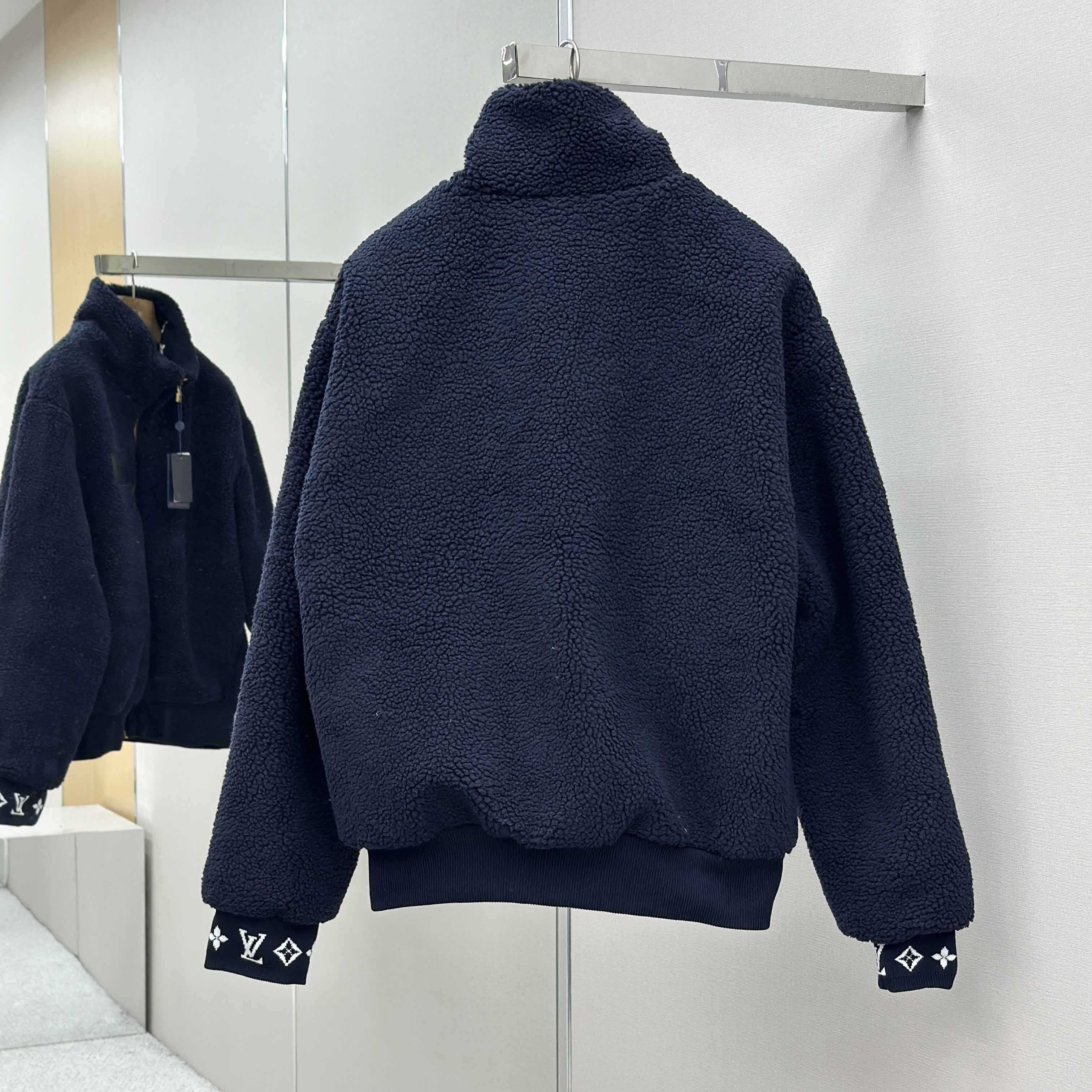 Louis Vuitton Leather Patch Fleece Blouson   1AGLXL - DesignerGu