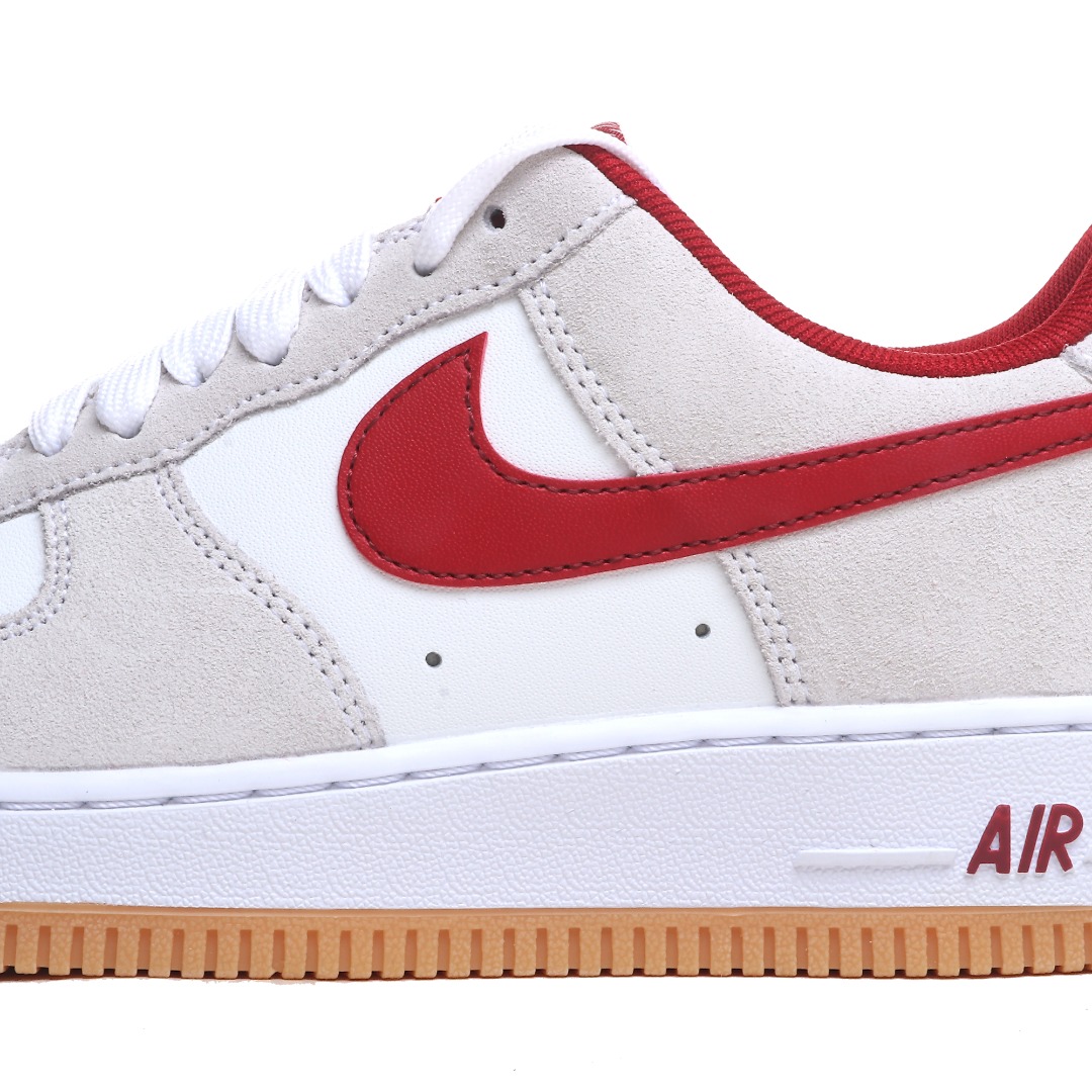 Nike Air Force 1 ’07 Low “White Grey Red Swoosh” IB6388-101 - DesignerGu