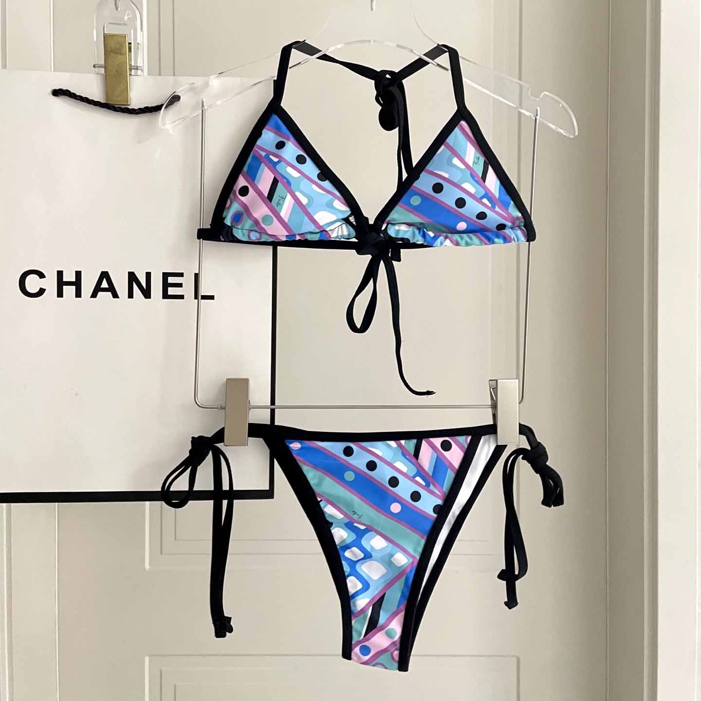 Pucci Iride-Print Bikini Top And Bikini Briefs - DesignerGu