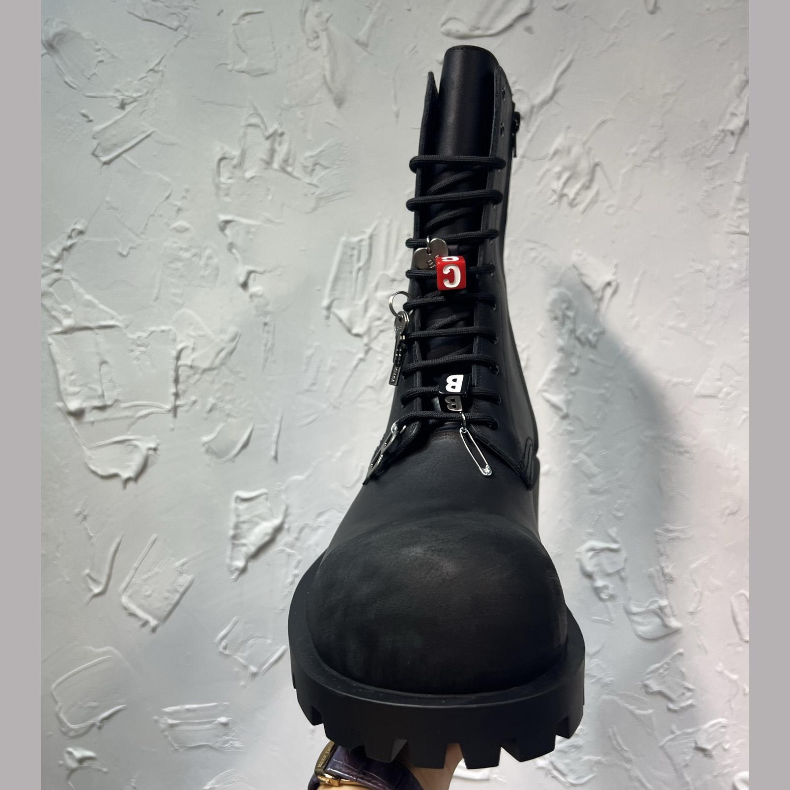 Balenciaga Hummer Lace-Up Bootie In Black - DesignerGu