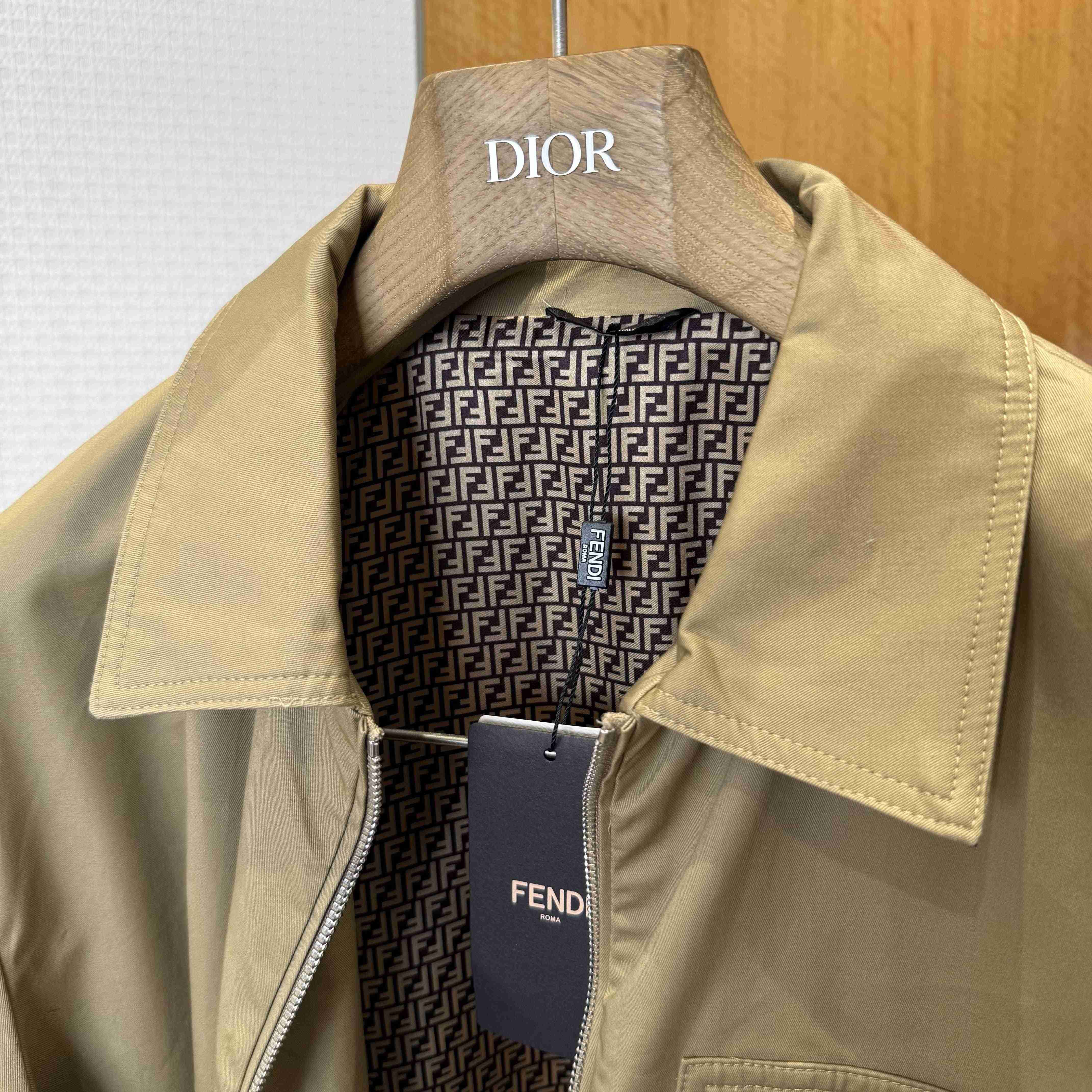 Fendi Beige Gabardine Blouson - DesignerGu
