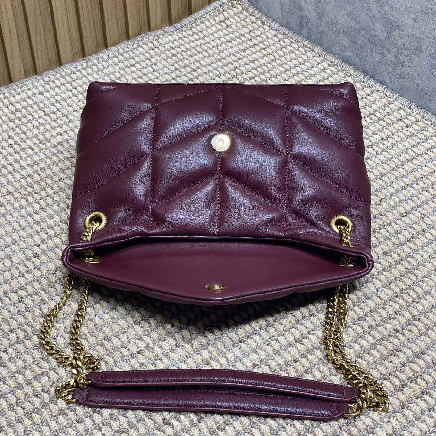 Saint Laurent Puffer Medium In Shiny Leather - DesignerGu