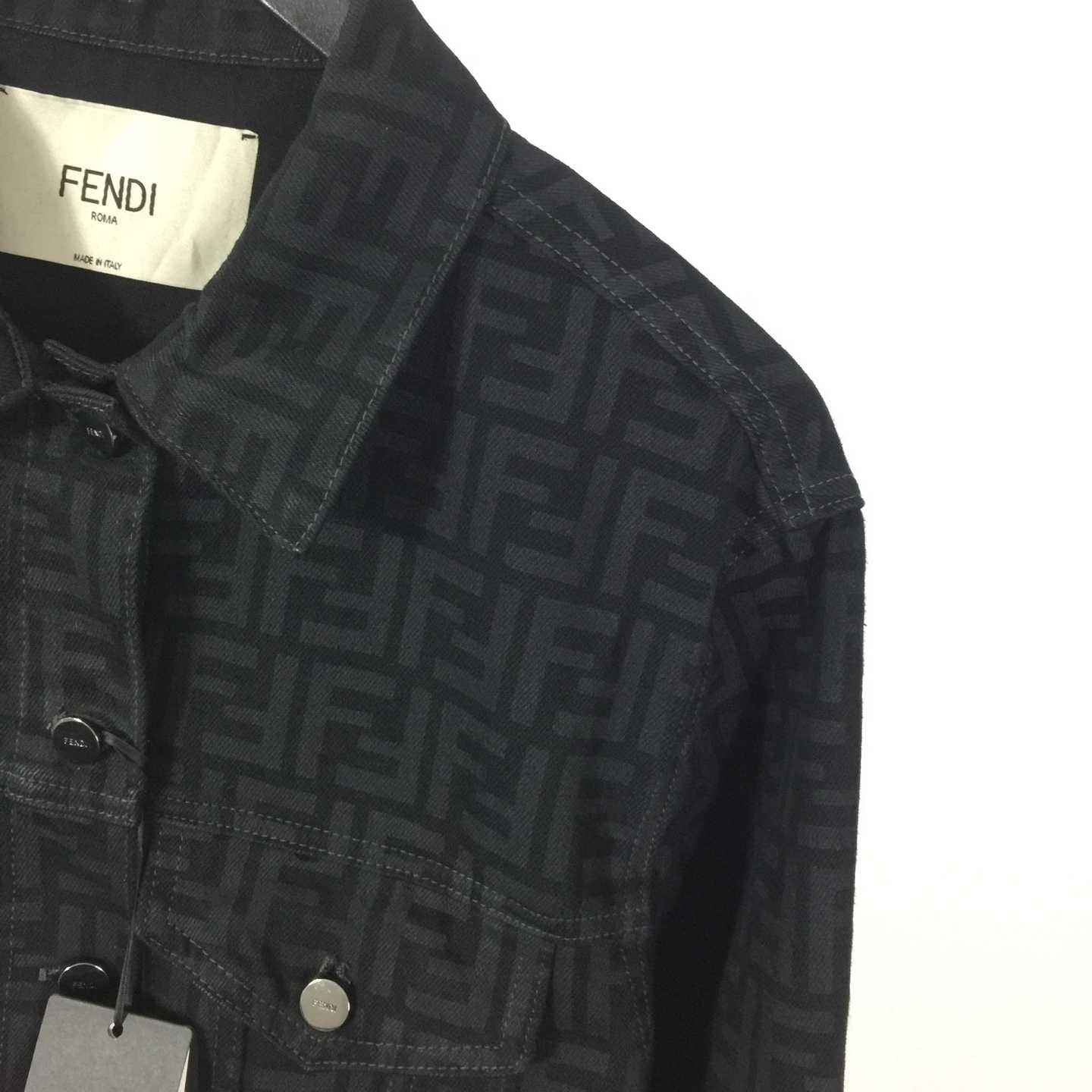 Fendi Black FF Denim Jacket - DesignerGu