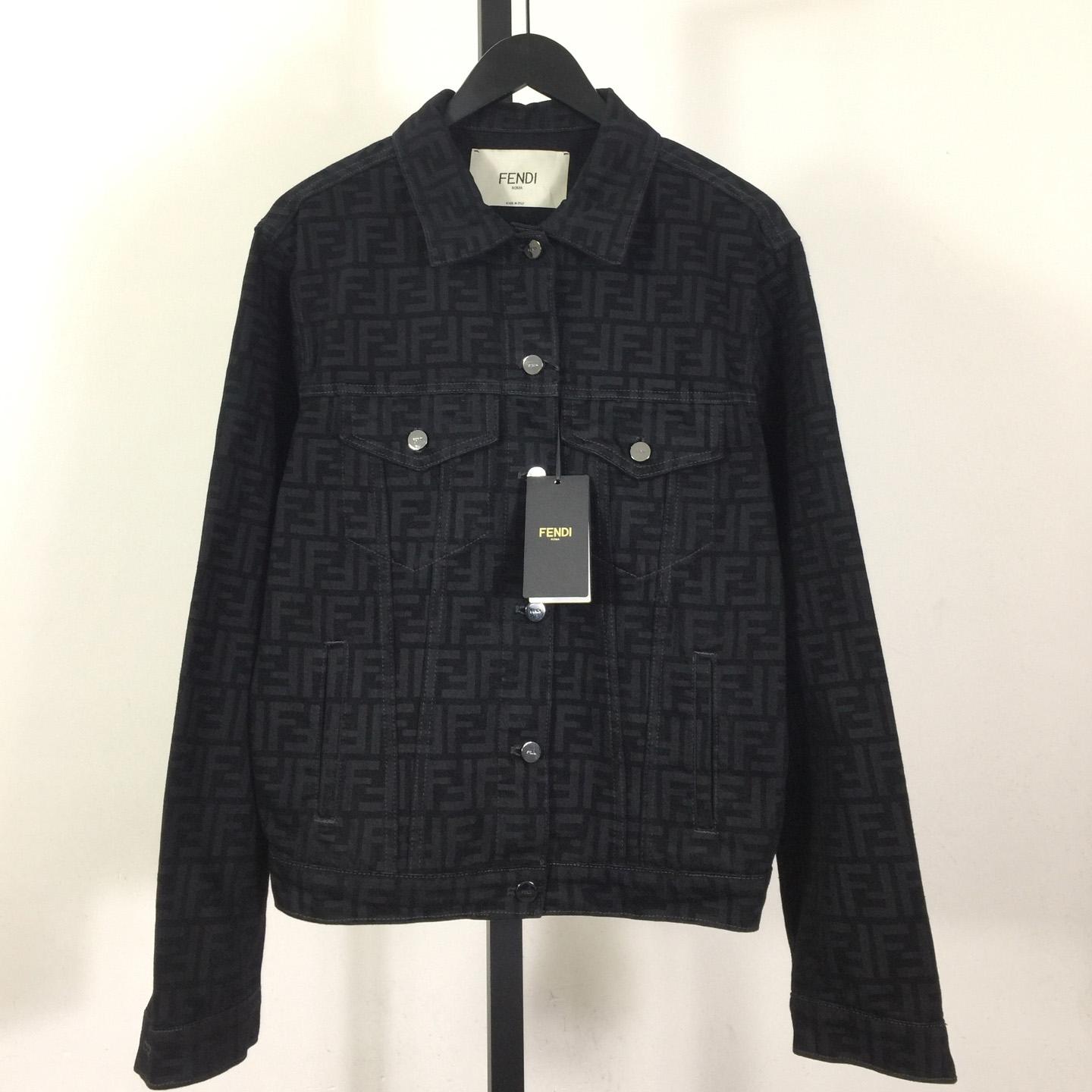 Fendi Black FF Denim Jacket - DesignerGu