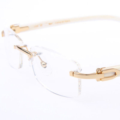 Cartier CT_3524012 White Buffalo Eyeglasses In Gold - DesignerGu