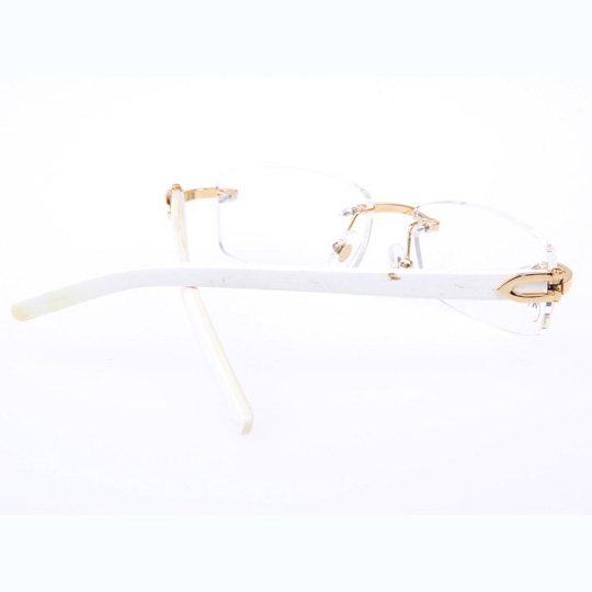 Cartier CT_3524012 White Buffalo Eyeglasses In Gold - DesignerGu