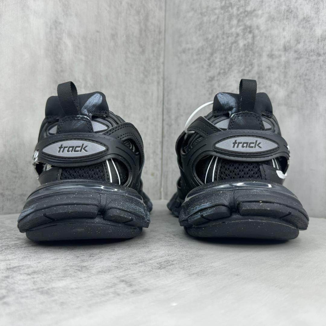 Balenciaga Track Signature Sneaker In Black And White - DesignerGu