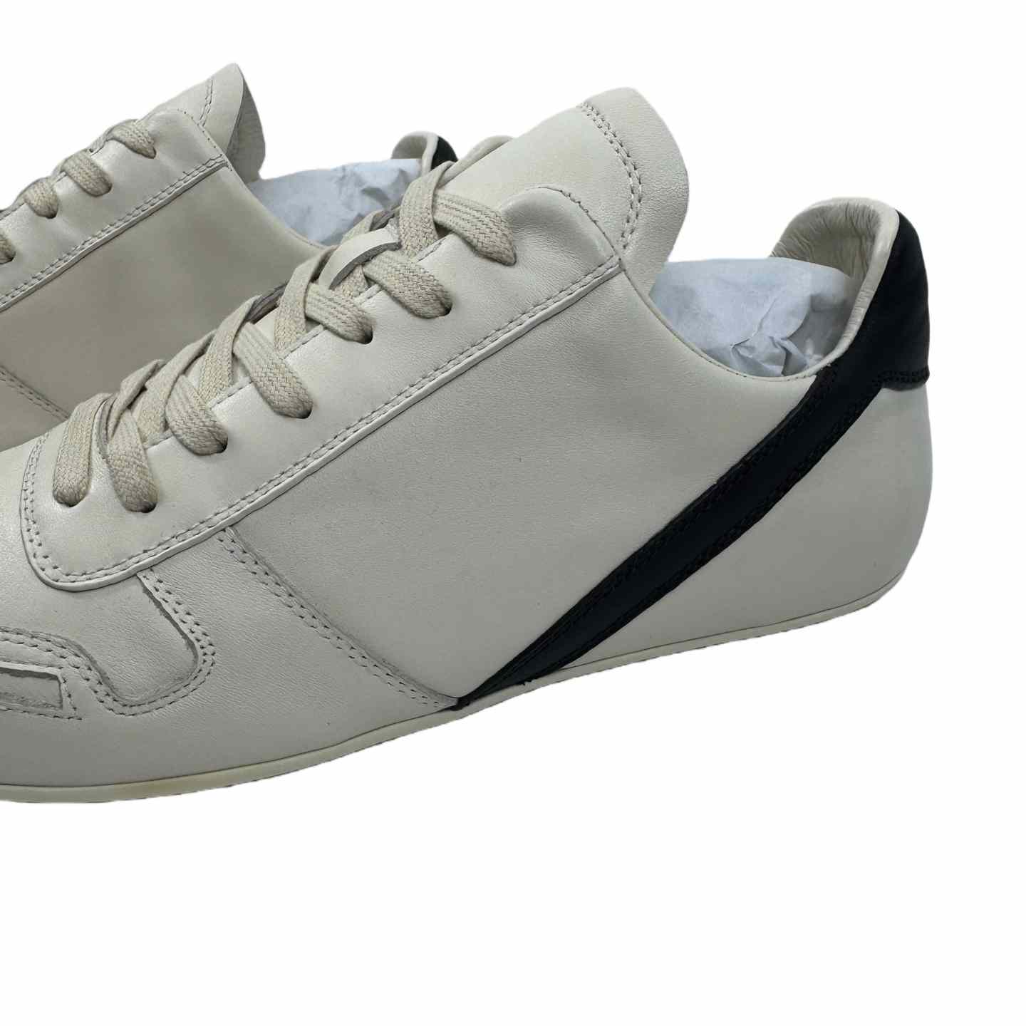 Rick Owens Minimal Sneak Leather Panel Sneakers - DesignerGu