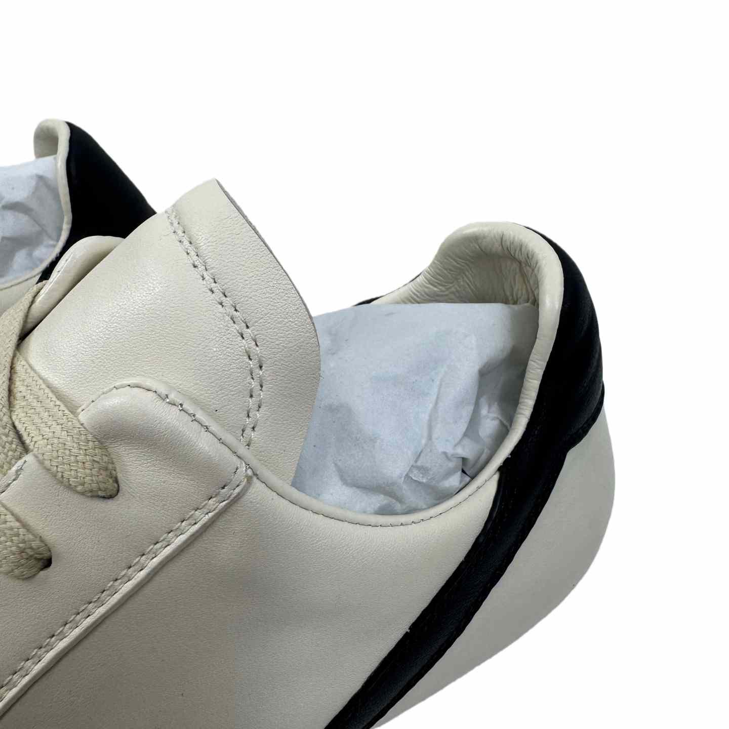 Rick Owens Minimal Sneak Leather Panel Sneakers - DesignerGu