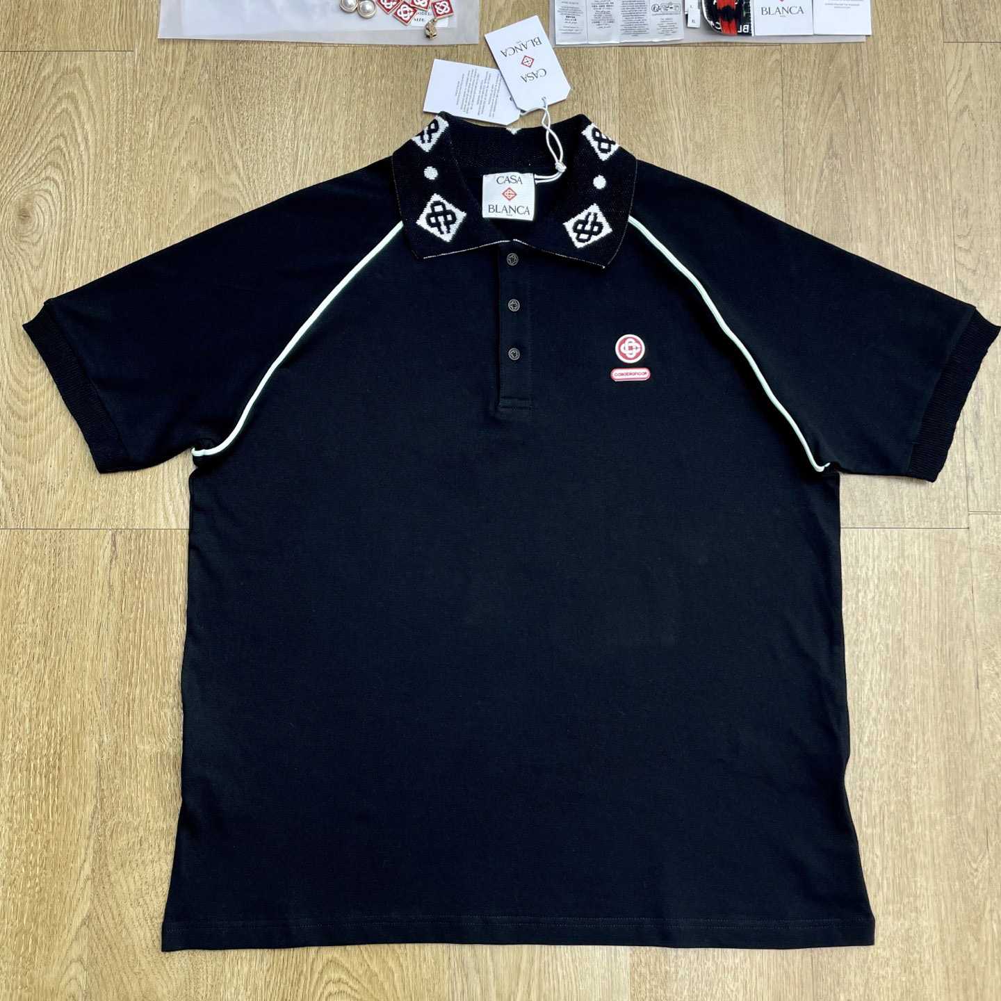 Casablanca Chenille Collar Raglan Polo Shirt   c1107 - DesignerGu