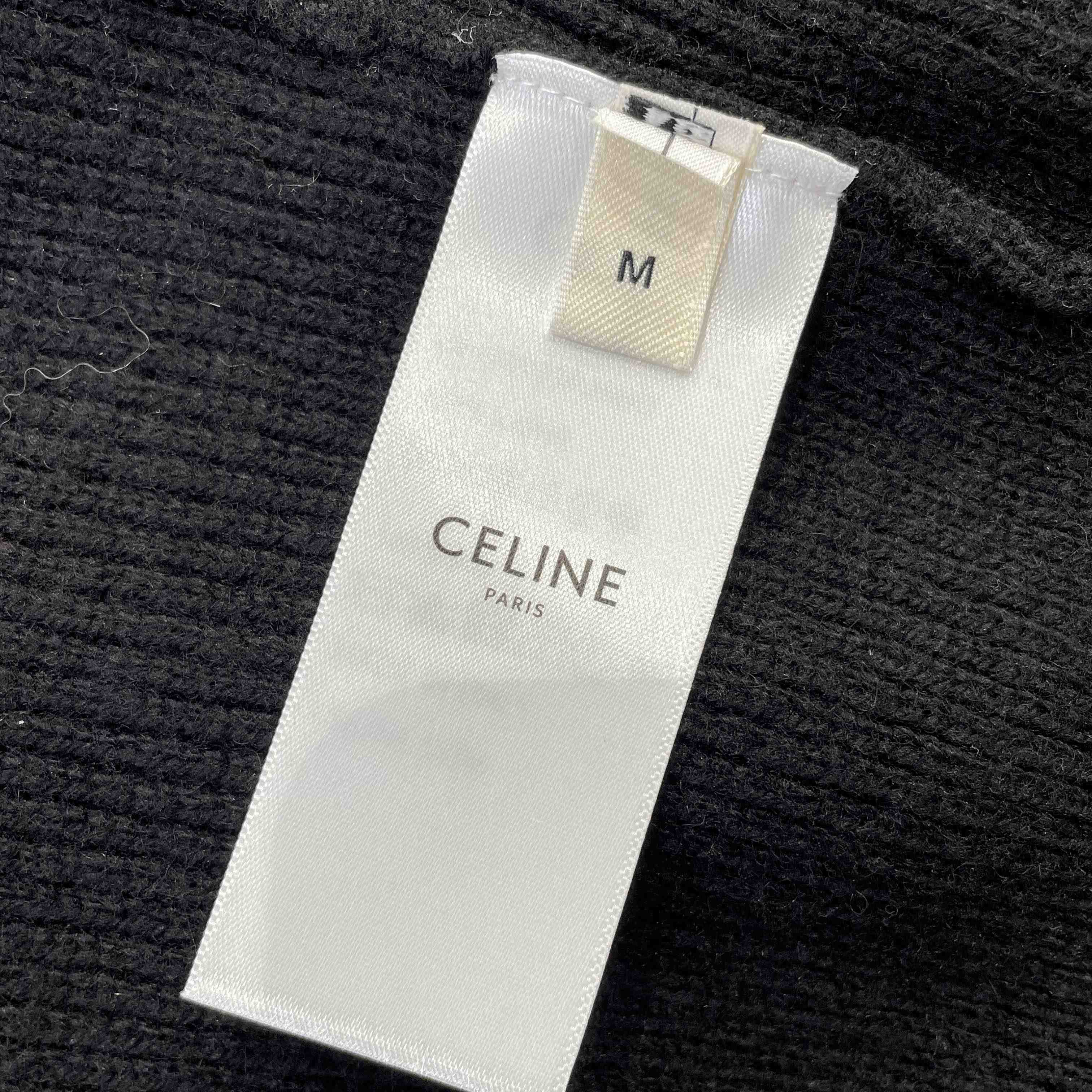 Celine Triomphe Trucker Sweater In Ribbed Wool - DesignerGu