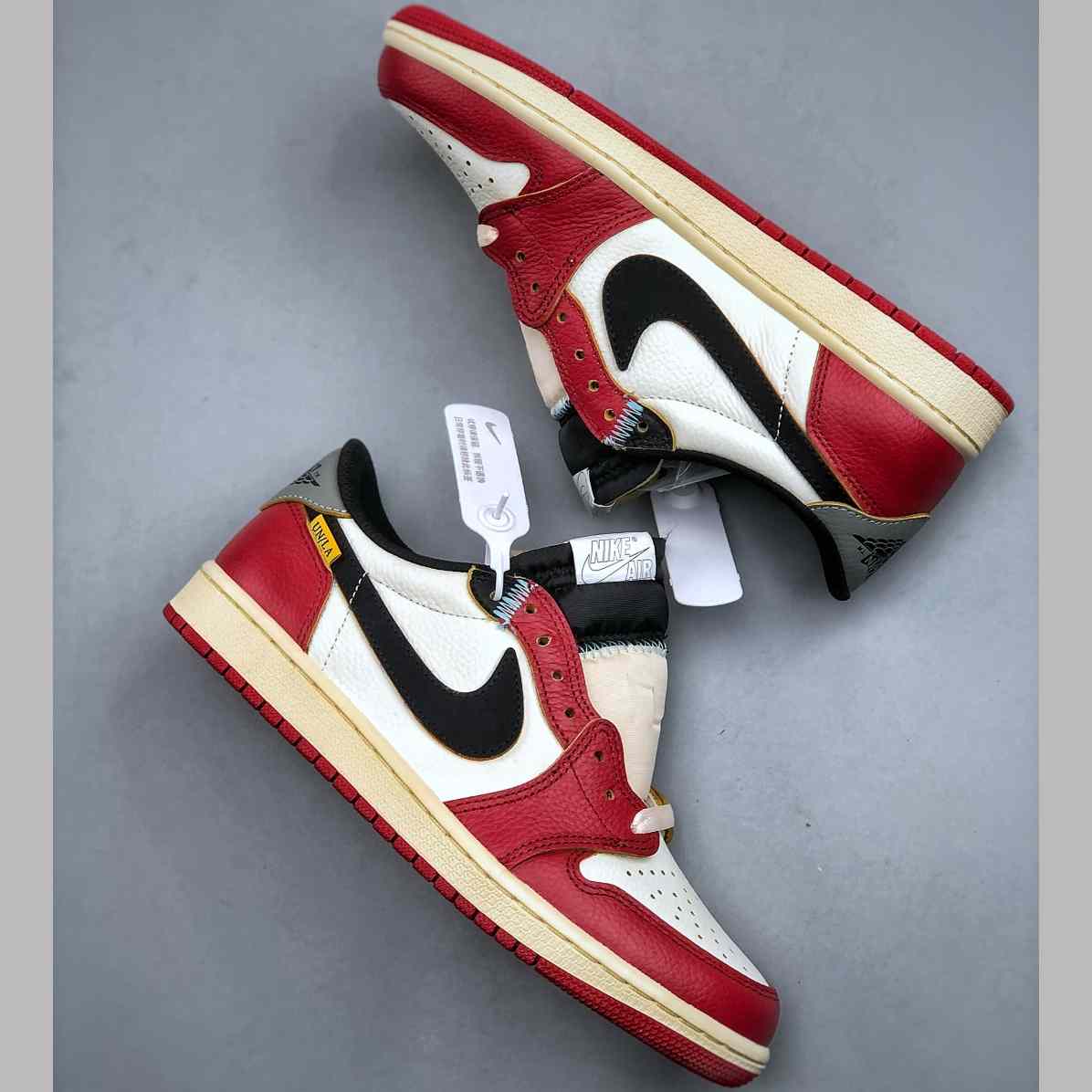 Air Jordan 1 Low “UN White/Red” Lifestyle Sneakers HQ6998-6001 - DesignerGu