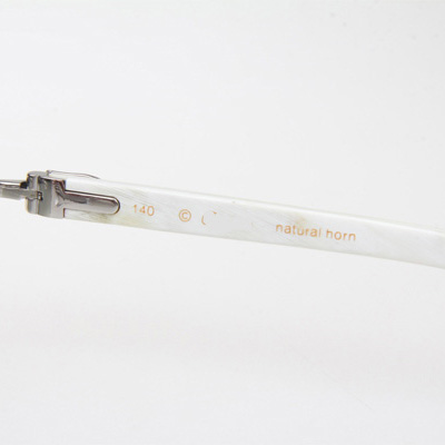 Cartier CT_3524012 White Buffalo Sunglasses In Silver Grey - DesignerGu