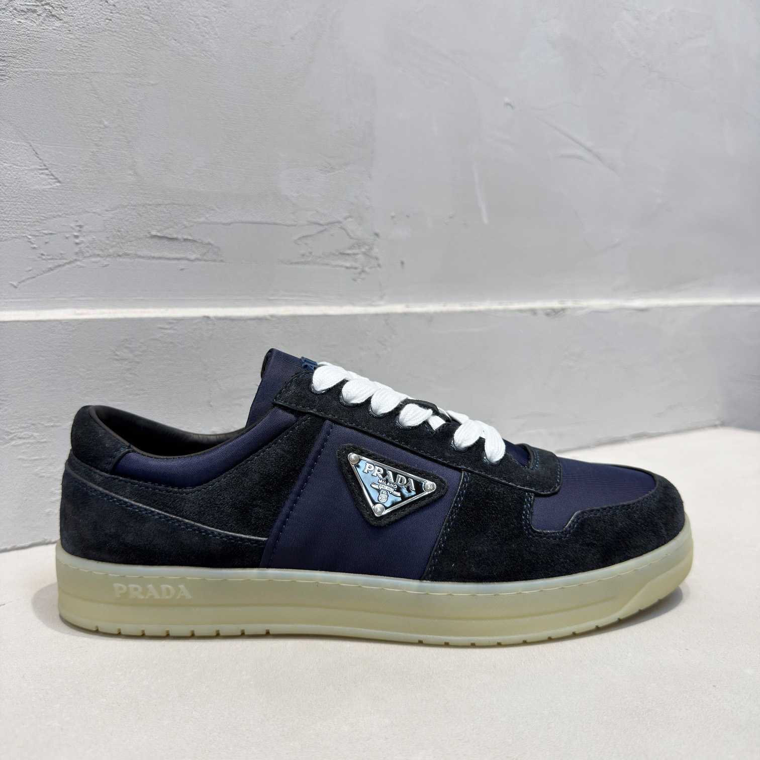 Prada Downtown Eyelets-detail Suede Sneakers - DesignerGu
