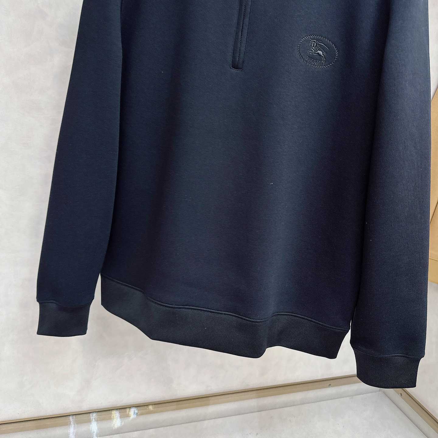 Burberry Check Collar Cotton Half-zip Sweatshirt - DesignerGu