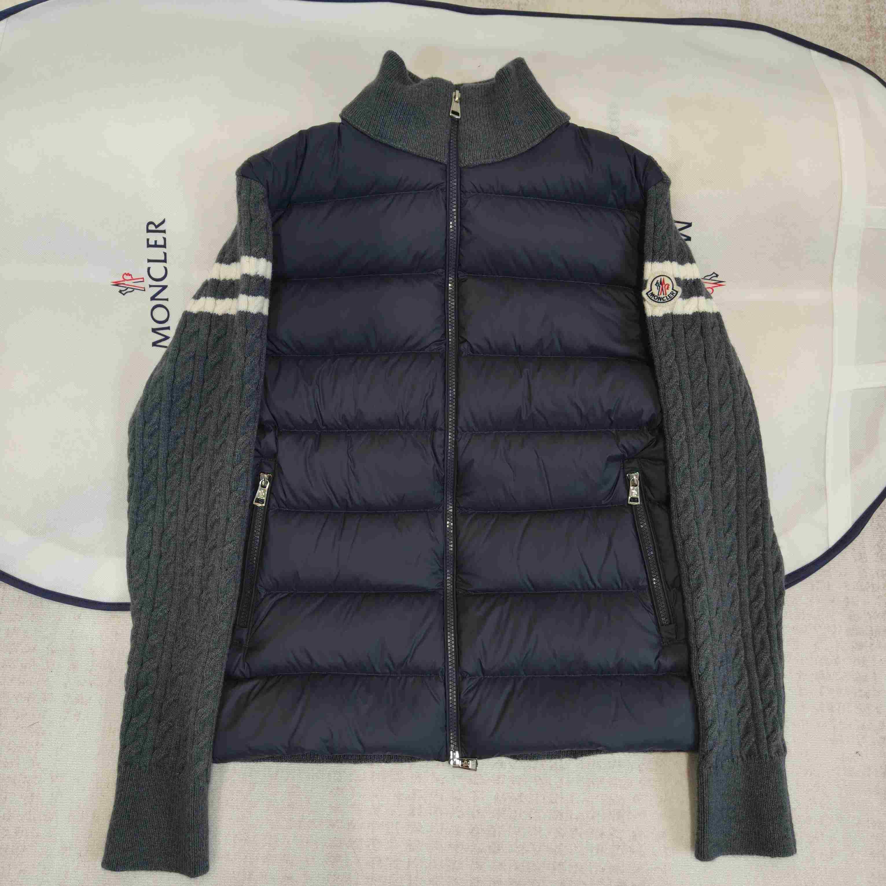 Moncler Padded Wool Zip-Up Cardigan - DesignerGu
