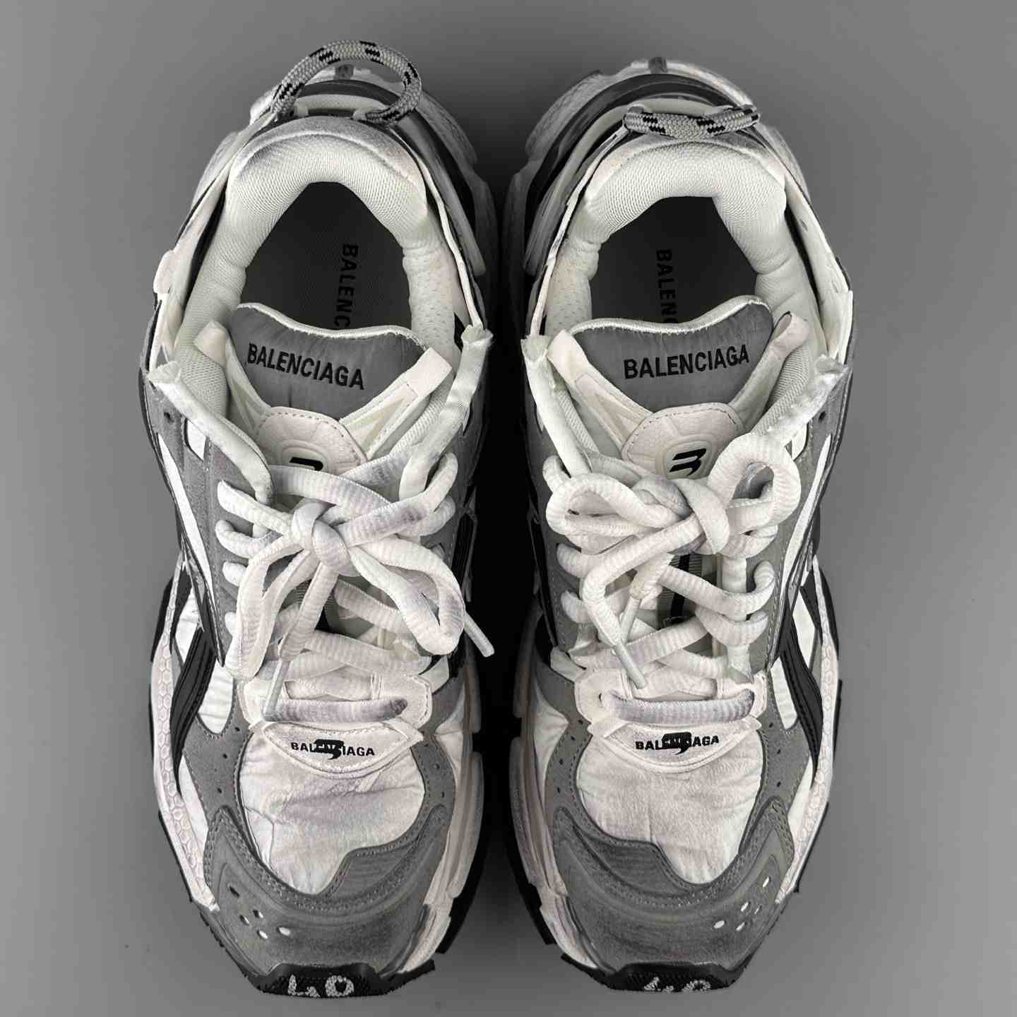 Balenciaga Runner Sneaker In Grey, White And Black - DesignerGu