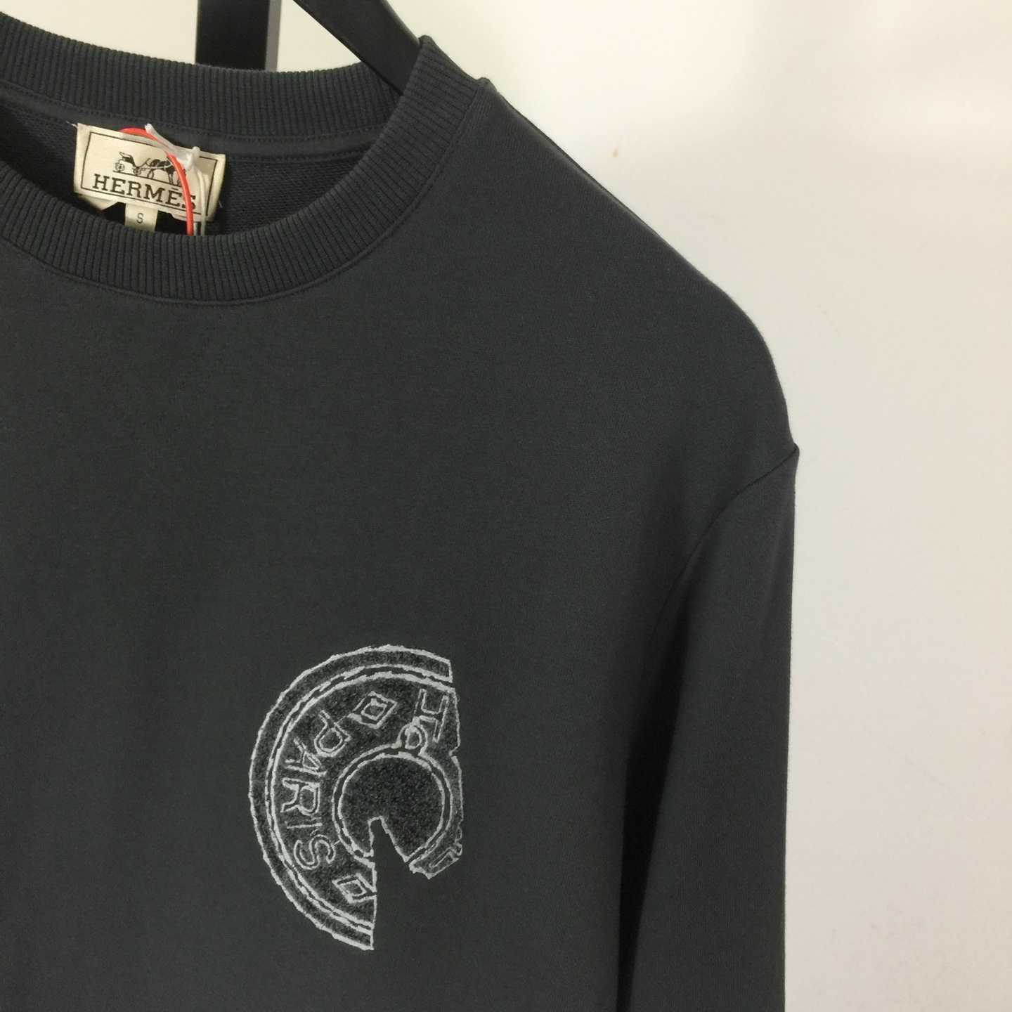Hermes Crew-neck Embroidered Sweatshirt - DesignerGu
