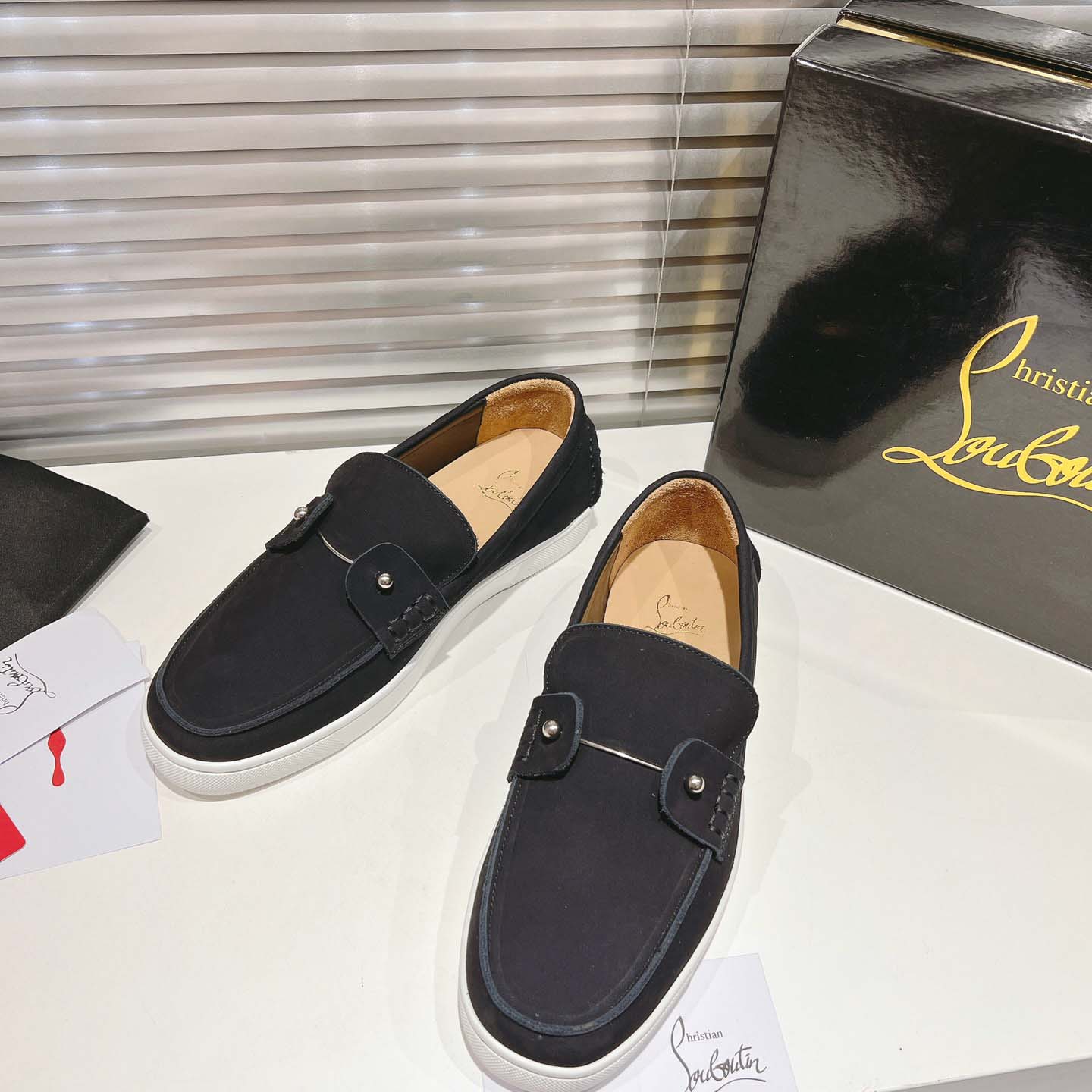Christian Louboutin Boat Shoes - Reversed nubuck leather - DesignerGu