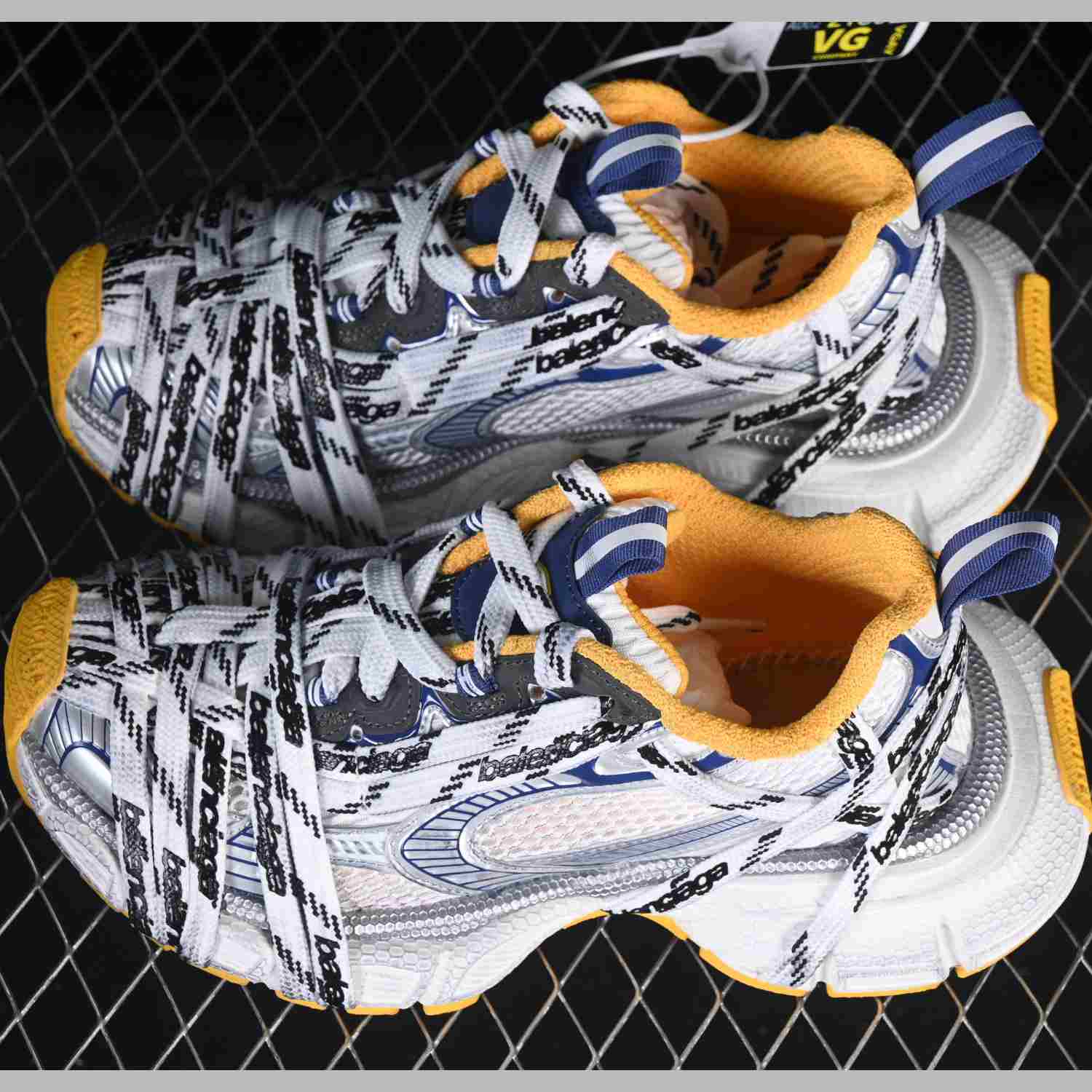  Balenciaga 3XL “White Yellow” Mesh Lace-Up Sneaker - DesignerGu