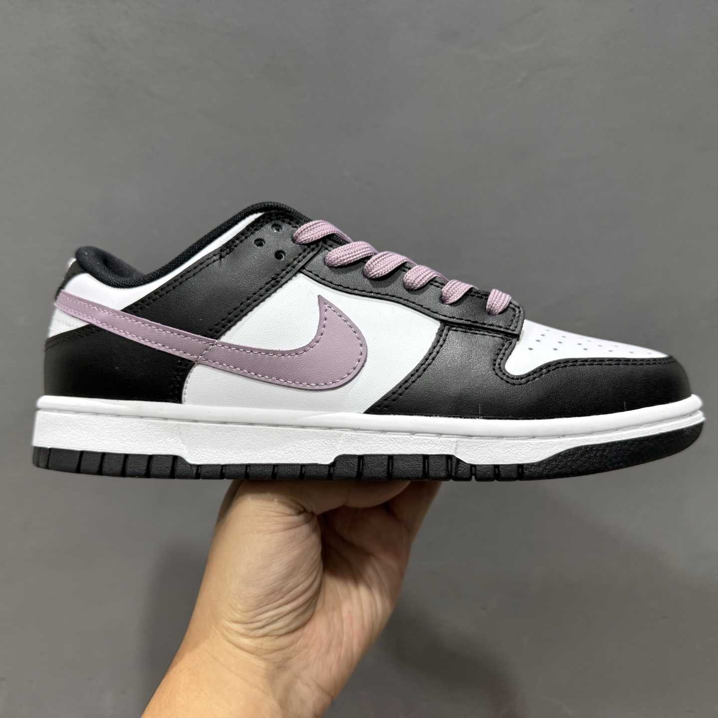 Nike SB Dunk Low Black/White with Purple Swoosh Casual Skate Shoes DD1391-100 - DesignerGu