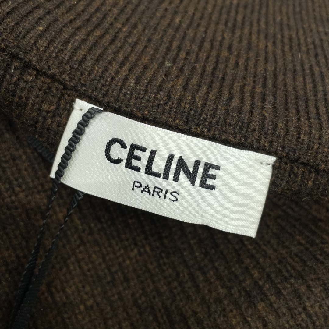 Celine Triomphe Trucker Sweater In Ribbed Wool - DesignerGu