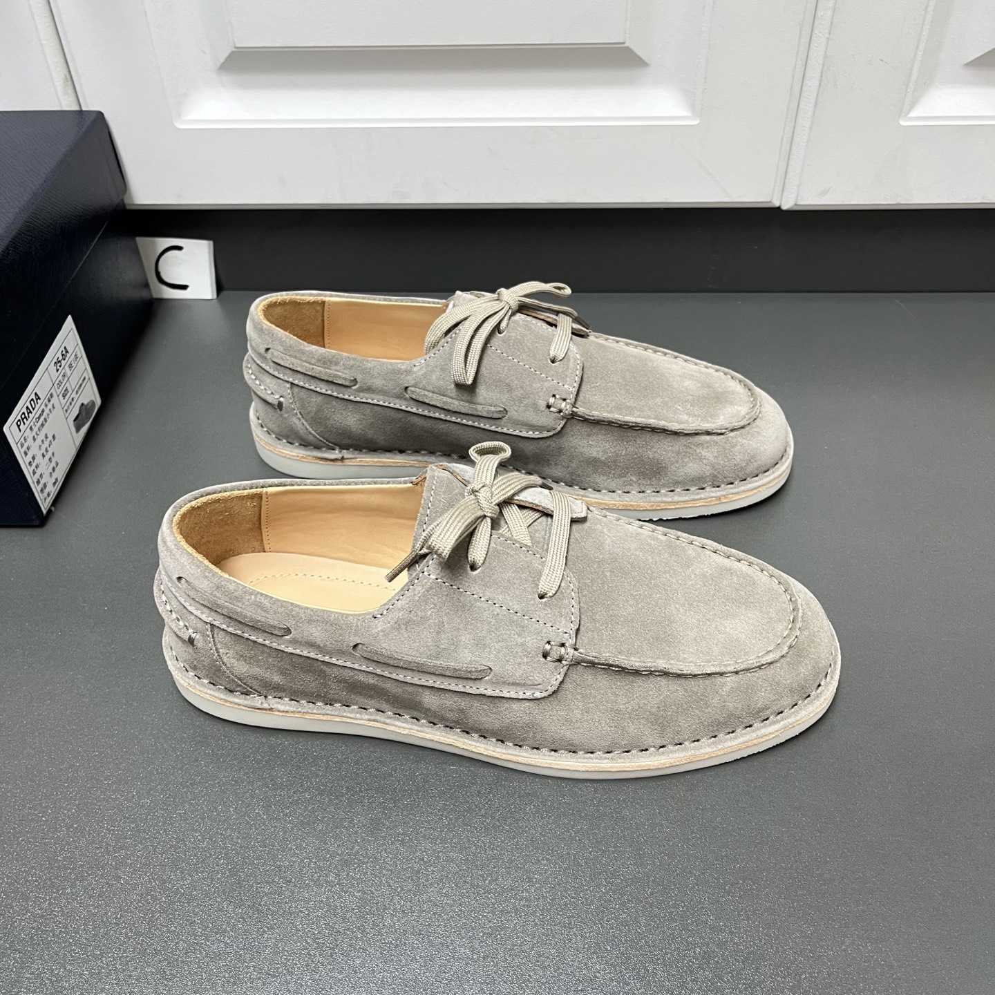 Prada Bleached Suede Loafers - DesignerGu