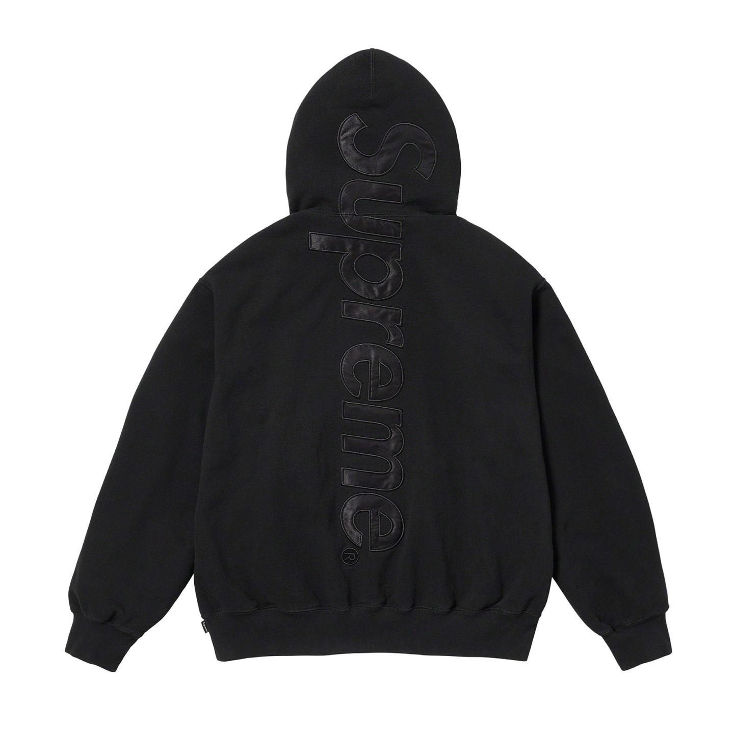 Supreme Satin Appliqué Hooded Sweatshirt - DesignerGu
