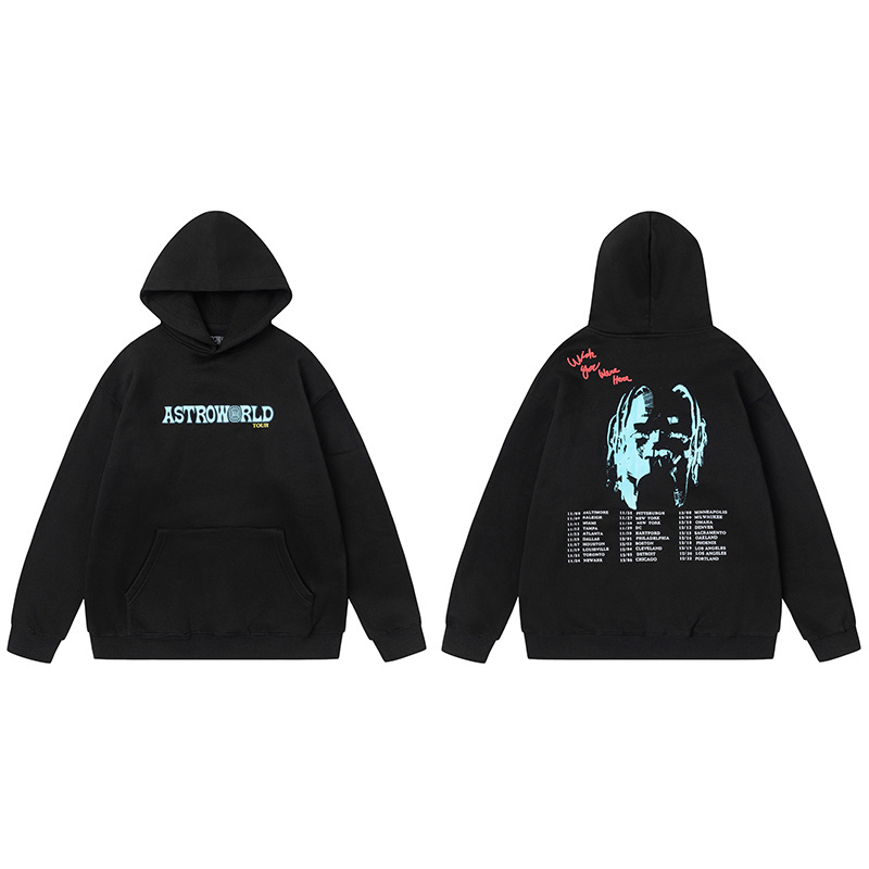 Travis Scott Astroworld Tour Launch Hoodie In Black - DesignerGu