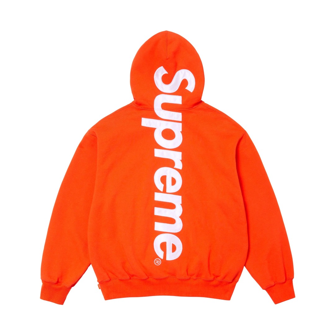 Supreme Satin Appliqué Hooded Sweatshirt - DesignerGu