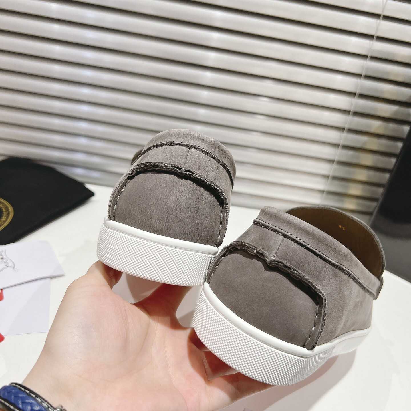 Christian Louboutin Boat Shoes - Reversed nubuck leather - DesignerGu