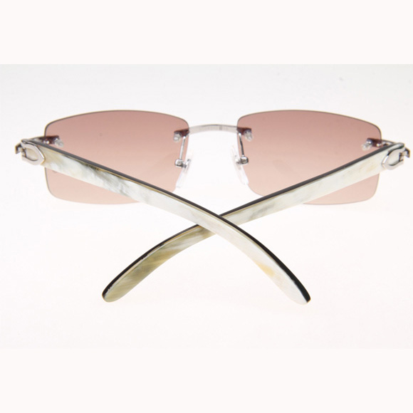 Cartier CT_3524012 White Mix Black Buffalo Sunglasses In Silver Brown - DesignerGu